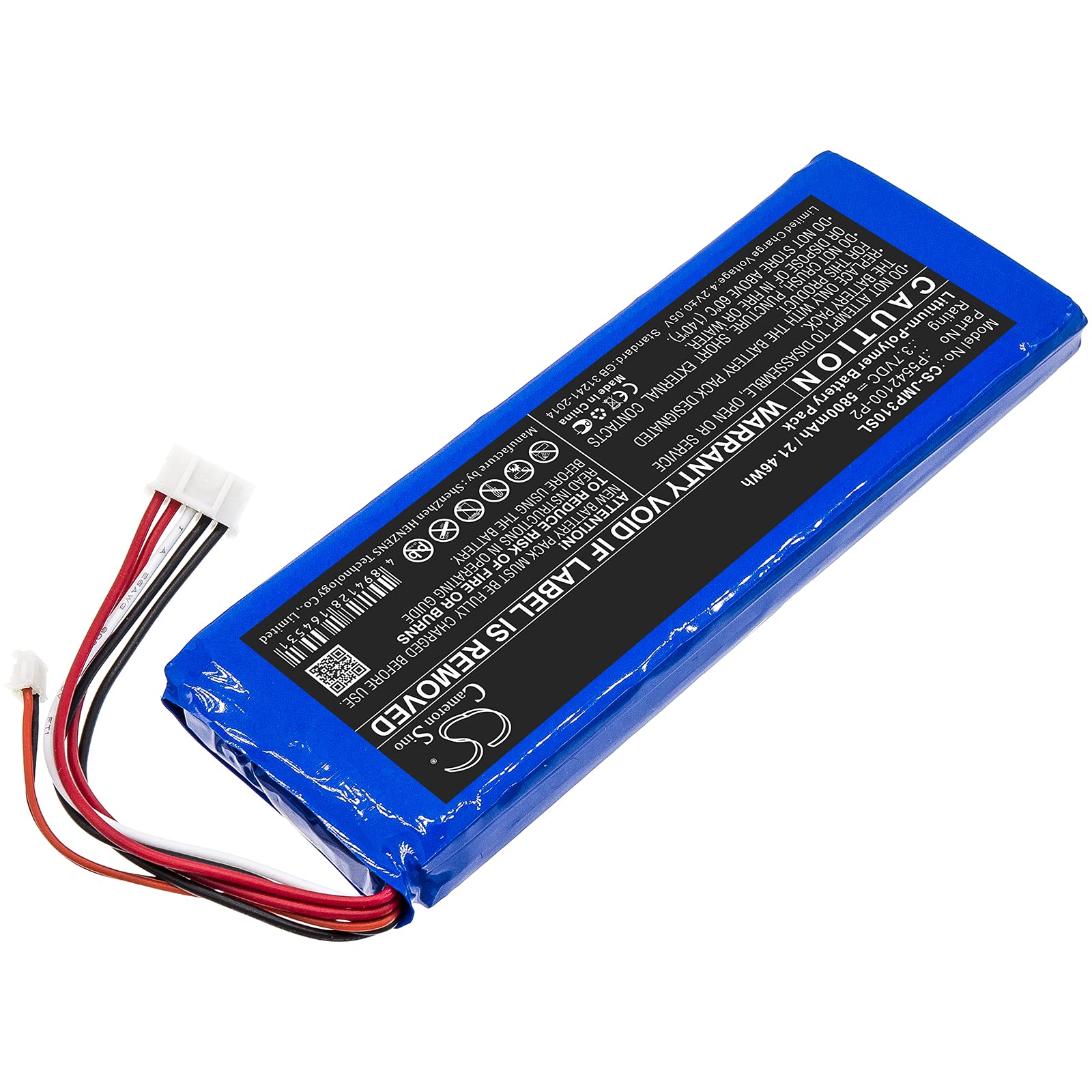 FYIOGXG Replacement Battery for JBL Pulse 3 Version 2 PN:JBL P5542100-P2 5800mAh / 21.46Wh