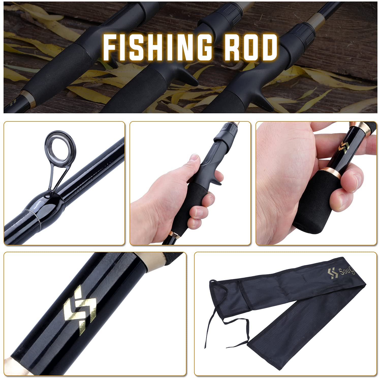 Cañas de pesca telescópicas de 1,8 a 2,4 m, peso ultraligero Spinning Casting Carbon Pole accesorios de pesca
