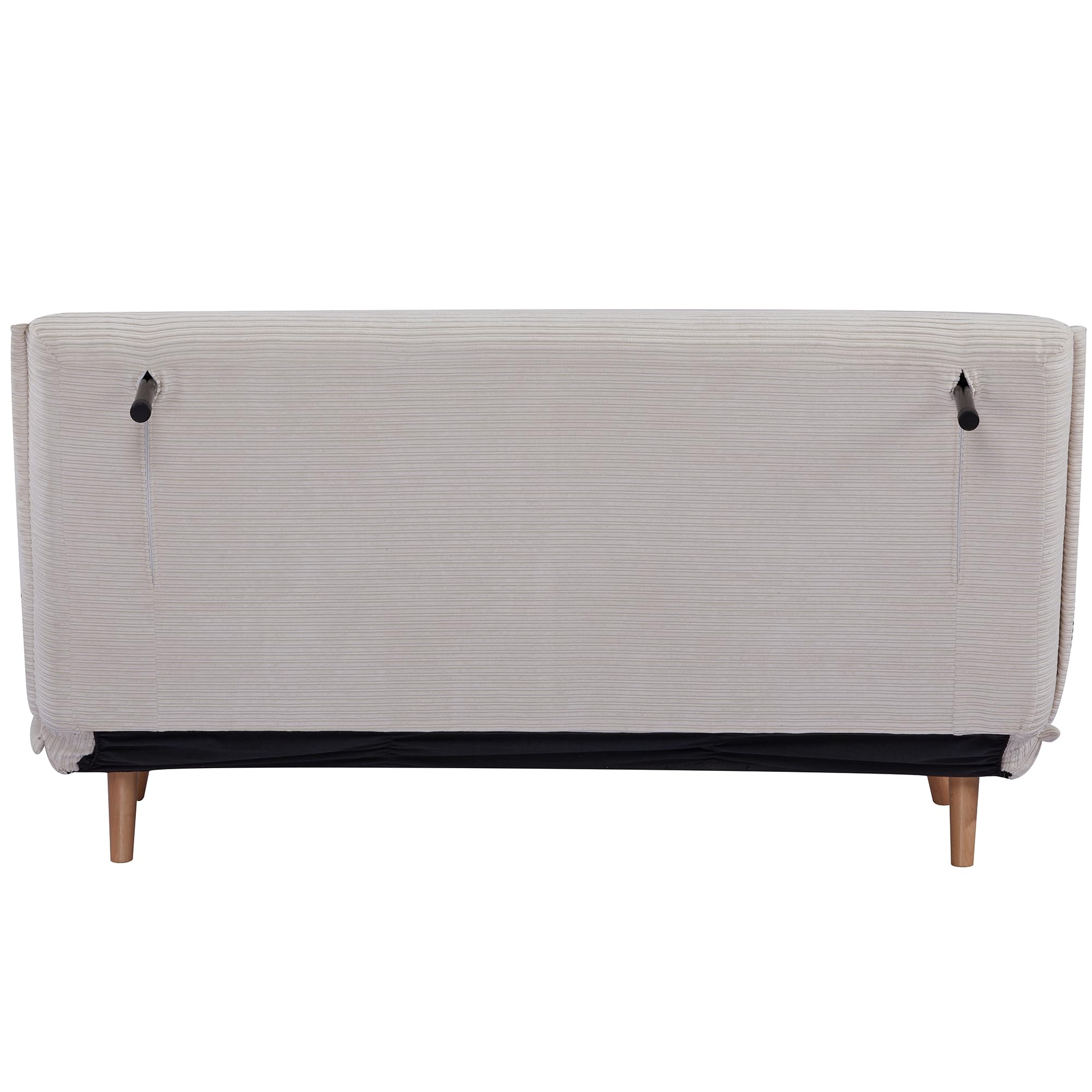 EVERGREENWEB Divano Letto Trasformabile in Letto Matrimoniale 160x190 con Materasso e Coppia Cuscini Imbottiti, Divanetto Clic Clac con Schienale Regolabile 3 Posti con Gambe in Legno, Bianco | VELVET