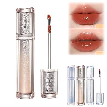 Ice Watery Lip Gloss, Mirror Iced Tea Jelly Light Waterys Essence Lips Glaze, Moisturizing Tinted Glossr #05 Sunset Orange, 1.8ml