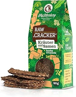 Elly Momberg Bio Leinsamen Cracker mit Saaten & Kräutern 90g (Kräuter & Samen) – Keto, Low Carb, Glutenfrei, Vegan, Ohne Zuckerzusatz – Rohkost Knäckebrot, Ballaststoffreich, Gesunder Snack