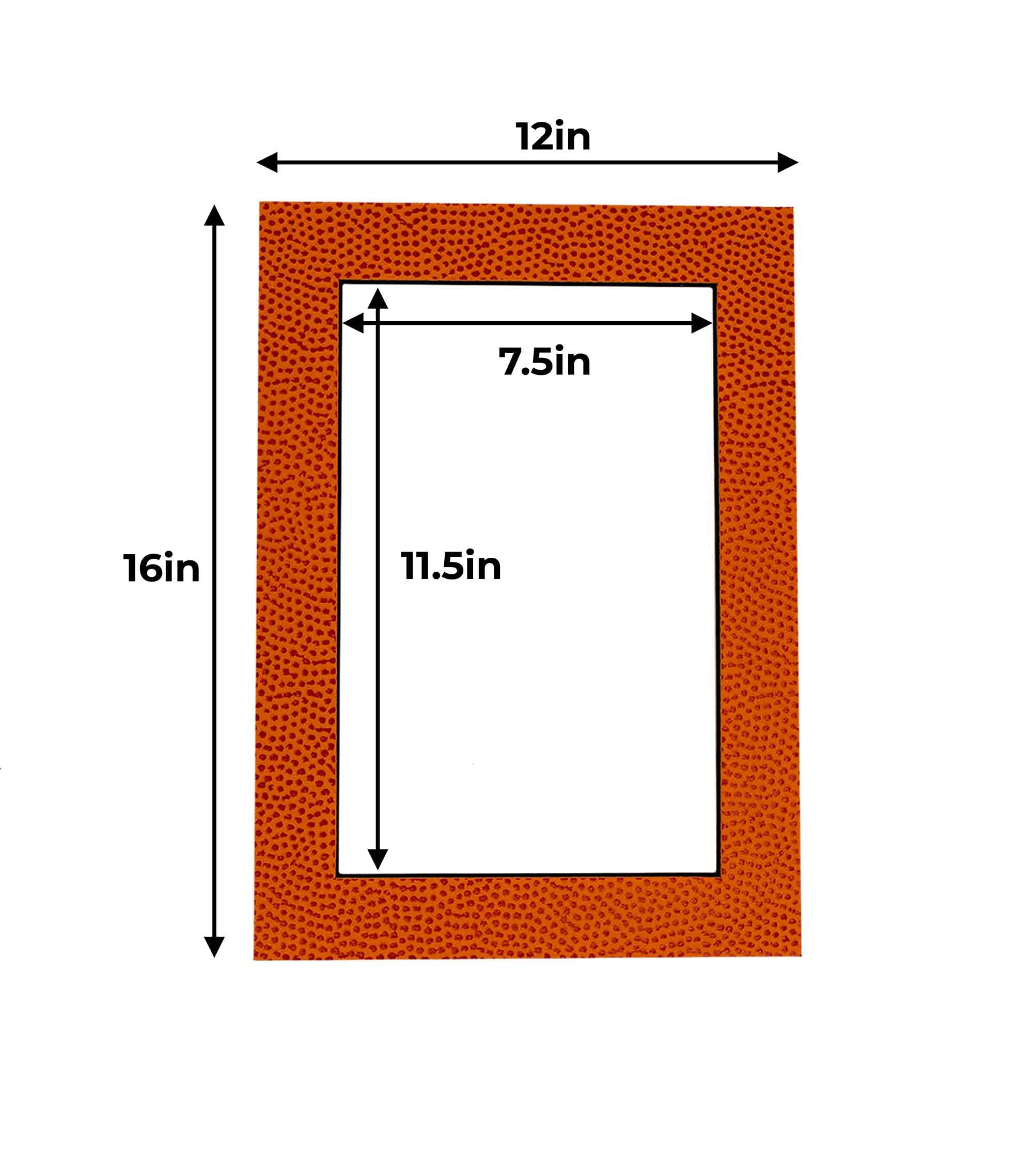 12x16 Mat for 8x12 Photo - Precut Basketball Texture Picture Matboard for Frames Measuring 12 x 16 Inches - Bevel Cut Matte to Display Art Measuring 8 x 12 Inches - Acid Free ONE MAT