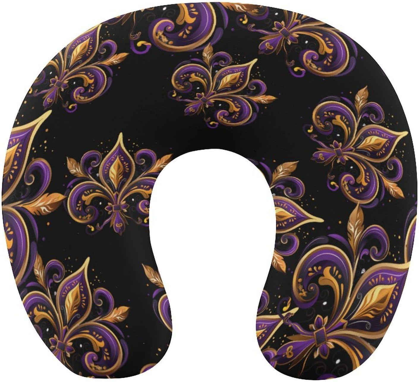 Mardies Grass De Lis Travel Pillow U Shape Neck Pillow Washable Pillowcase for Sleeping Chair