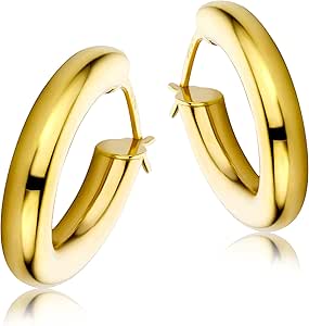 Orecchini Creole In Oro 9kt - 10x1.5mm Con Certificato E Scatola Regalo - Foto 9