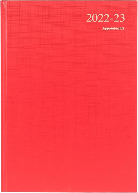 Collins Essential A4 Day A Page 2022-23 Academic Mid-Year Diary Journal - Red, A4 (297 x 210), ESSA41M.15-2223