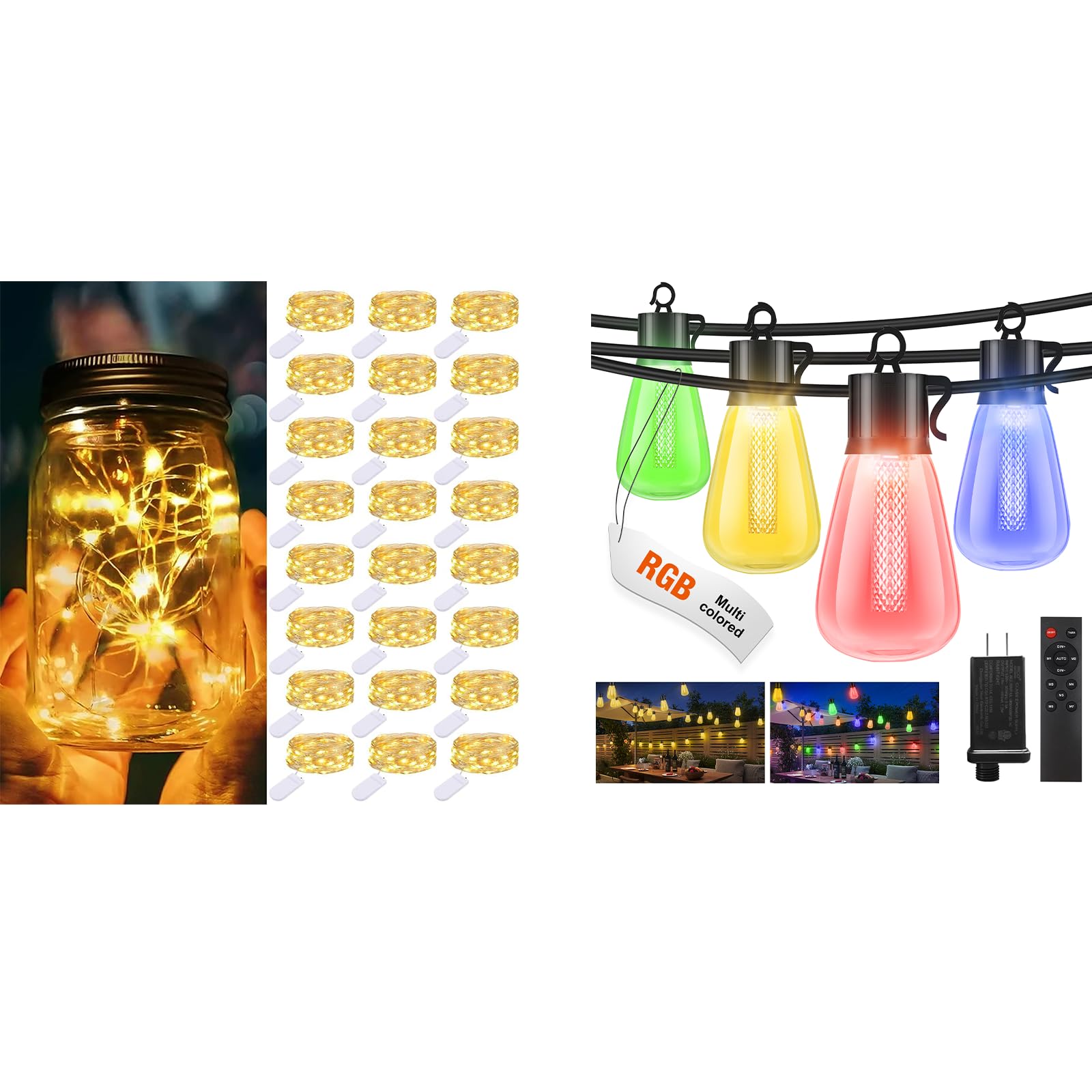 litogo120FT RGB Color Changing Lights & 30-Pack Indoor Fairy Lights for a Happy and Merry Christmas
