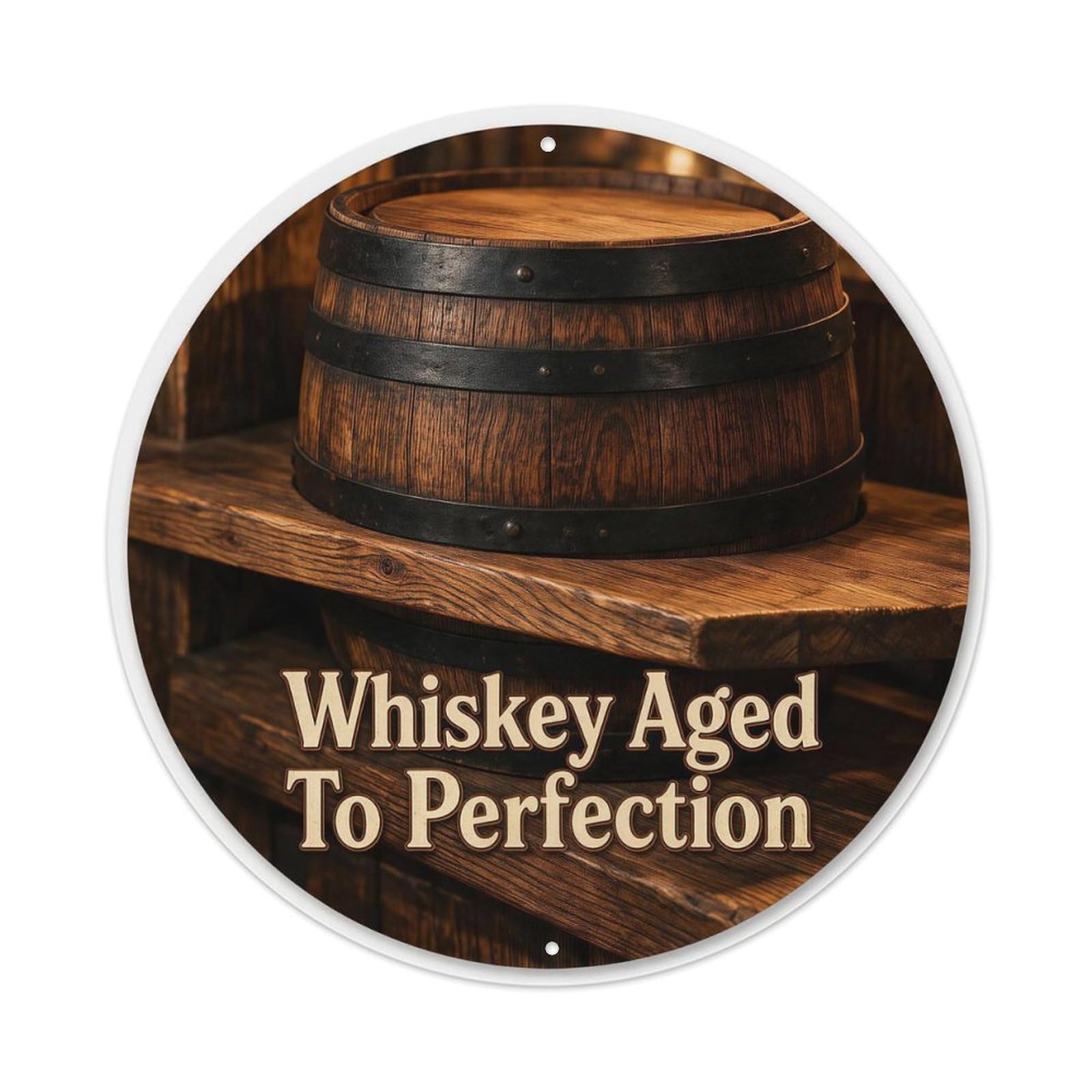 Whiskey Aged To Perfection Metal Tin Sign Plaque