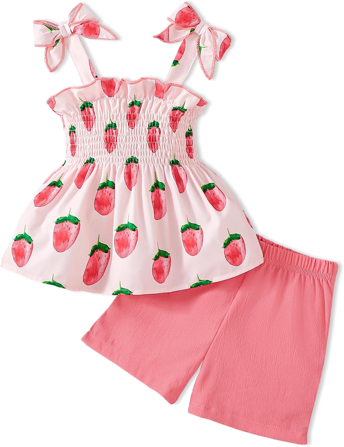 Toddler Girl Clothes Baby Outfit Straps Sleeveless Camisole Tank Top Shorts Kids Cute Summer Clothing Set