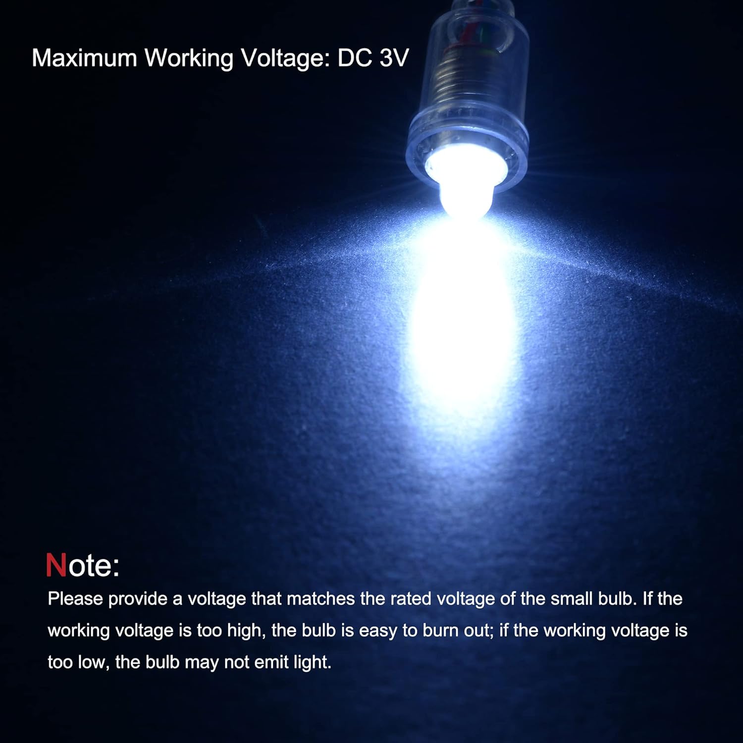 MECCANIXITY E10 Screw Base LED Flashlight Bulbs DC 3V White Light Mini Lamps, Pack of 6