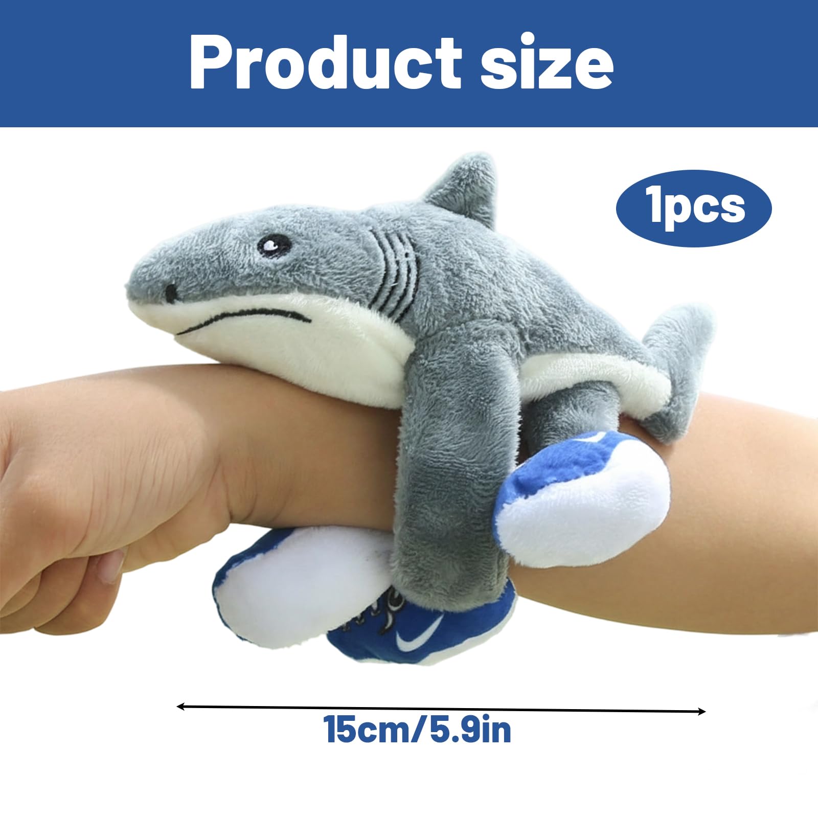 WaaRiuQ 1 Piece Tri-Leg Shark Snap Bracelet, Italian Brainrot Plush, Steal a Brainrot Plush, Brainrot Teddy - Image 2
