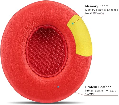 Miniatura 3 de Almohadillas profesionales de repuesto para auriculares Beats Solo 2 y Solo 3 inalámbricos, piel de proteína suave, espuma viscoelástica de