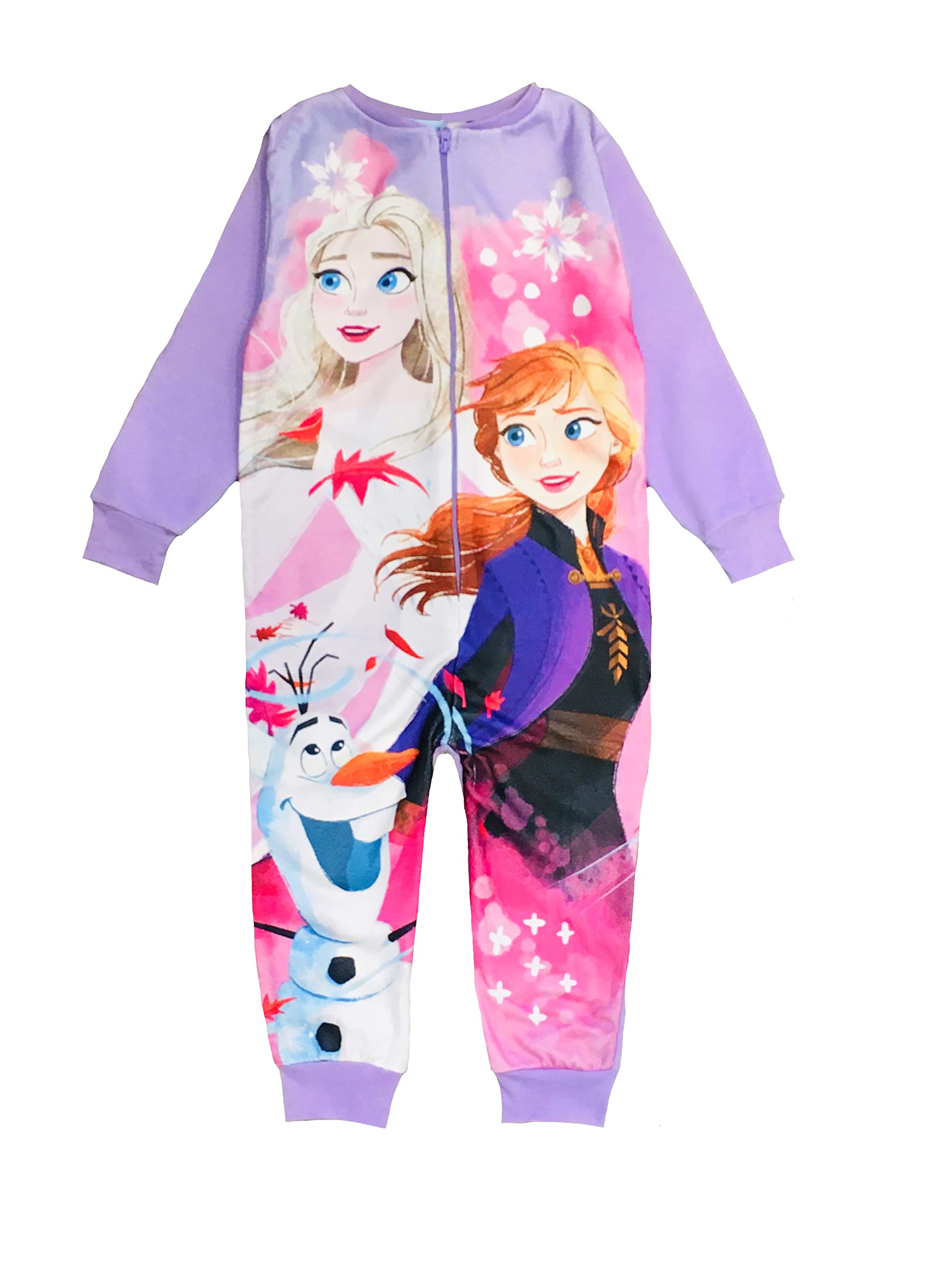 Disney Girls Frozen Onesie, Sleepsuit, All in One Pyjamas, Pink Age 7-8 Years
