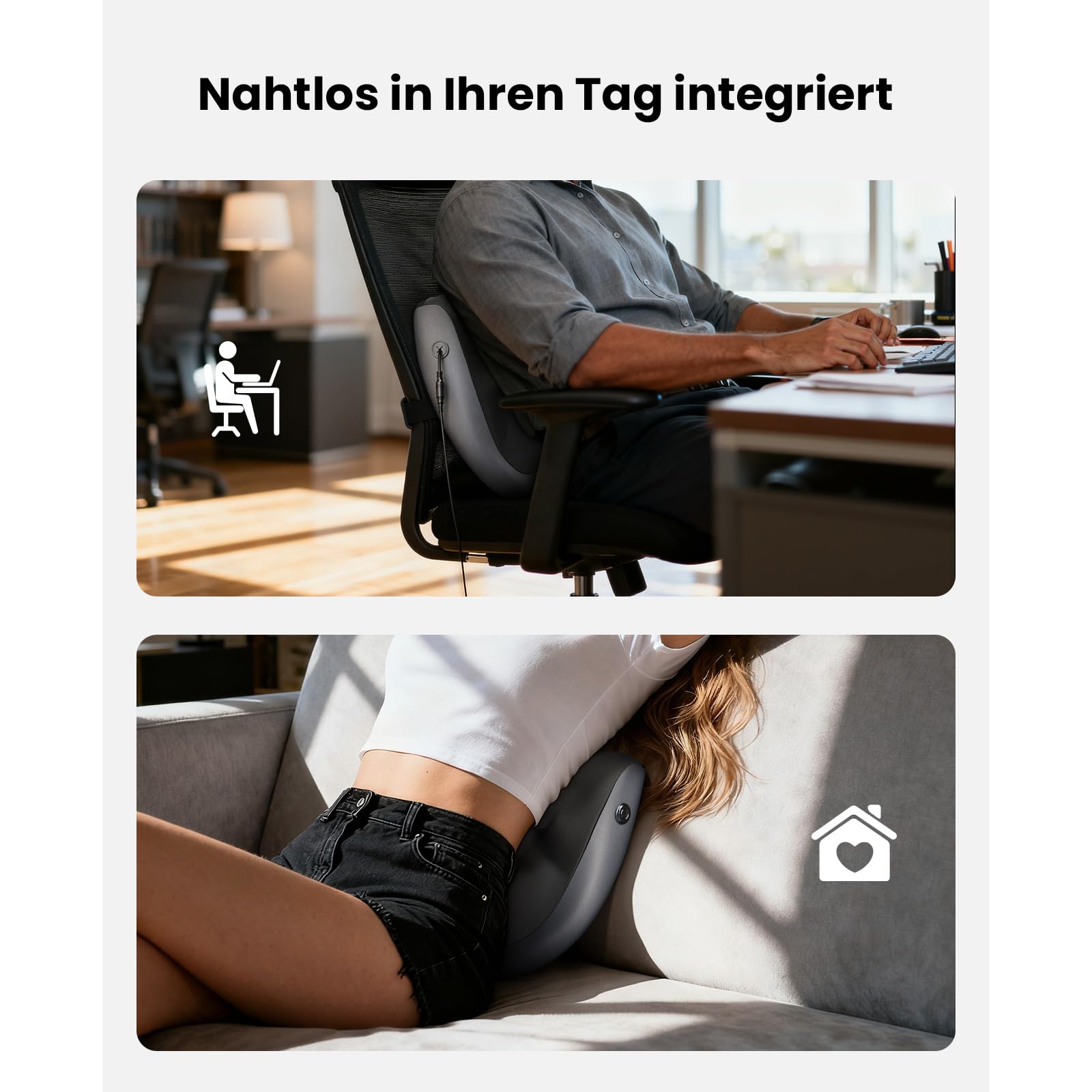 BOB AND BRAD Rückenmassagegerät mit Wärmefunktion, Elektrisches Nackenmassagegerät mit Fernbedienung, EZBack Prime Massagegerät für Nacken Schulter Lendenbereich, Entspannung für Zuhause Büro