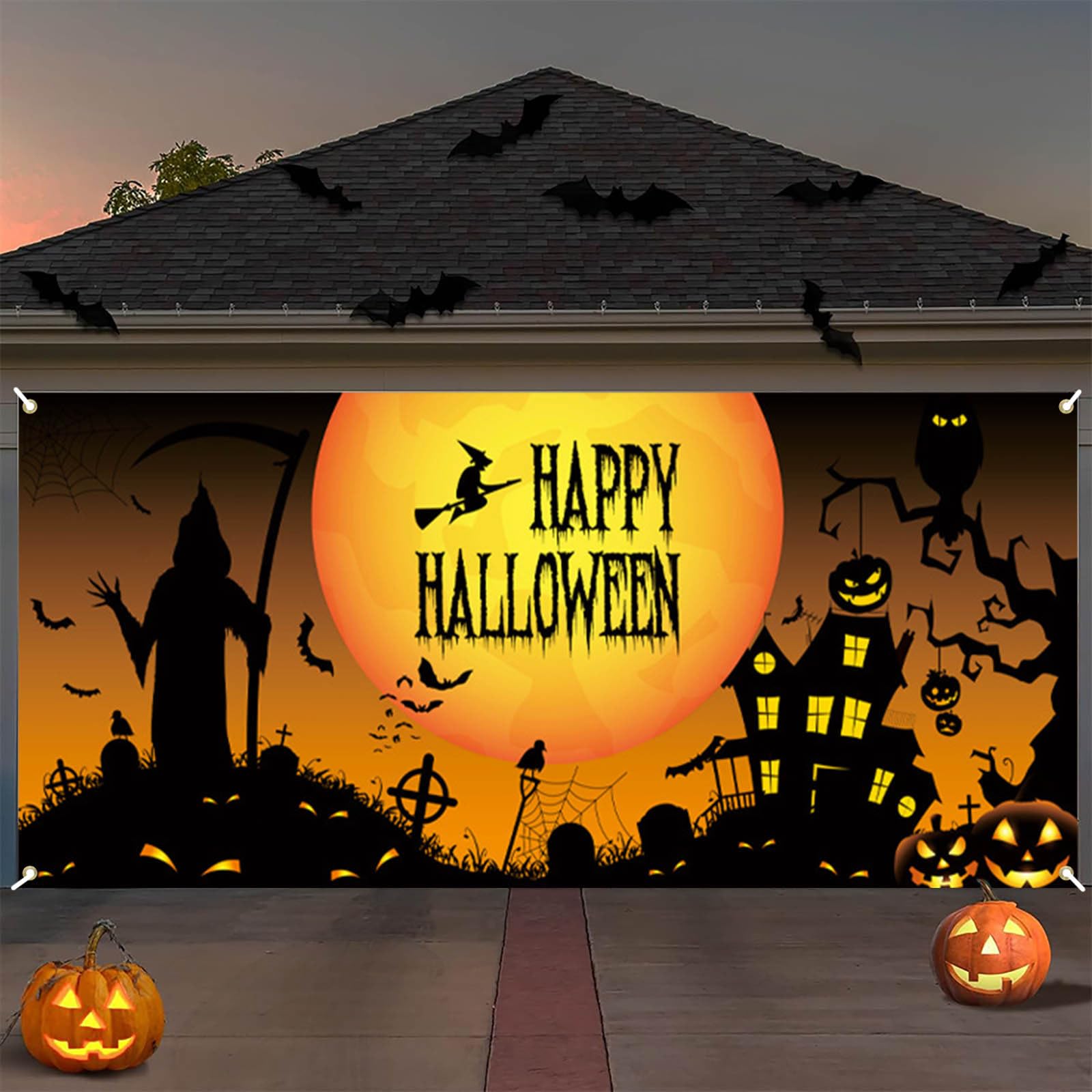 Cartel de graduación para Halloween, garaje, decoración al aire libre, interior, suministros de fiesta, tema aterrador, letrero decorativo