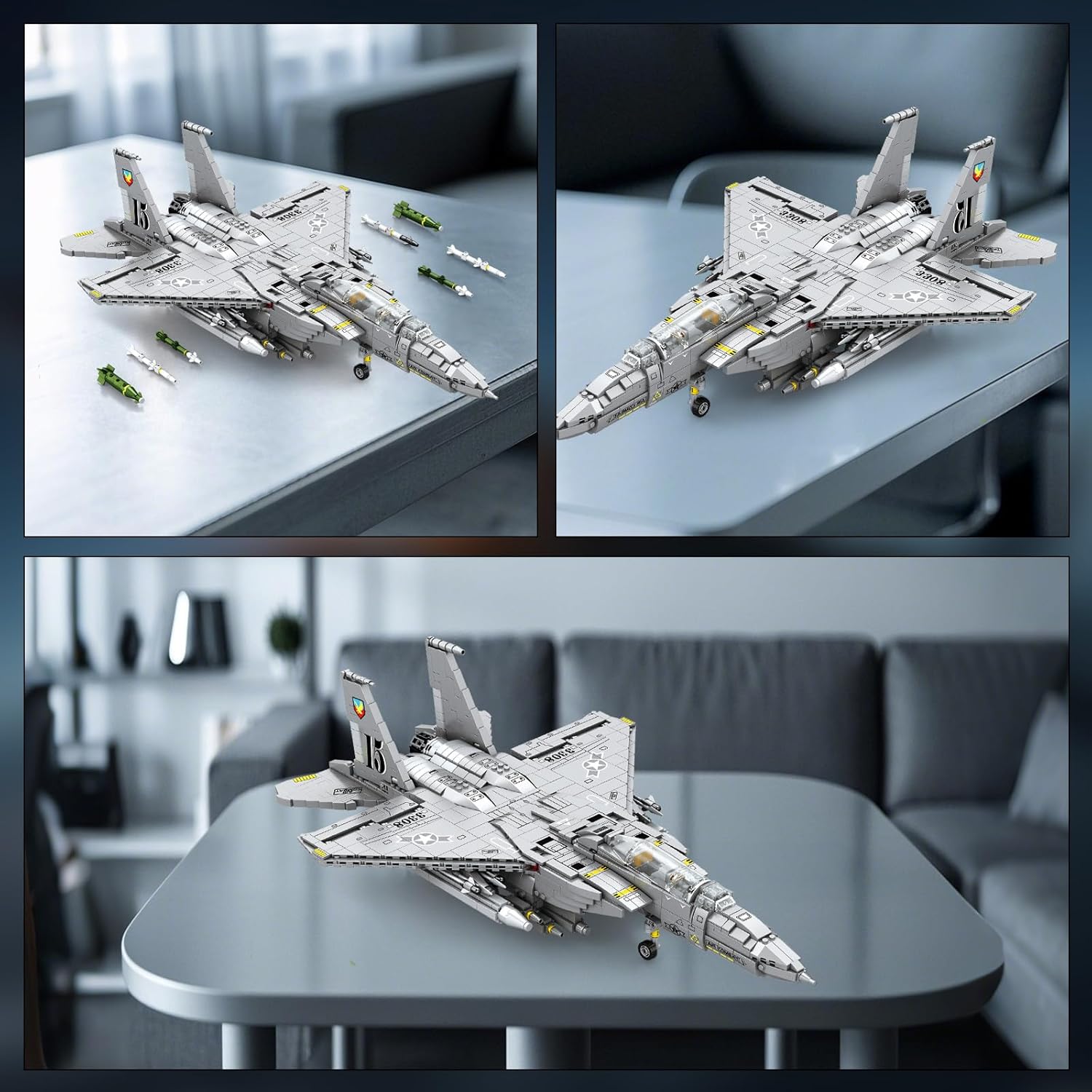 Reobrix F-15E Fighter Jet Building Sets for Adults, Military Fighter Bombers Display Model 33034, Strike Eagle Military Plane Collectible Set, Toys Gifts for Aviation Fans Boys Girls 14+ (1897 PCS)