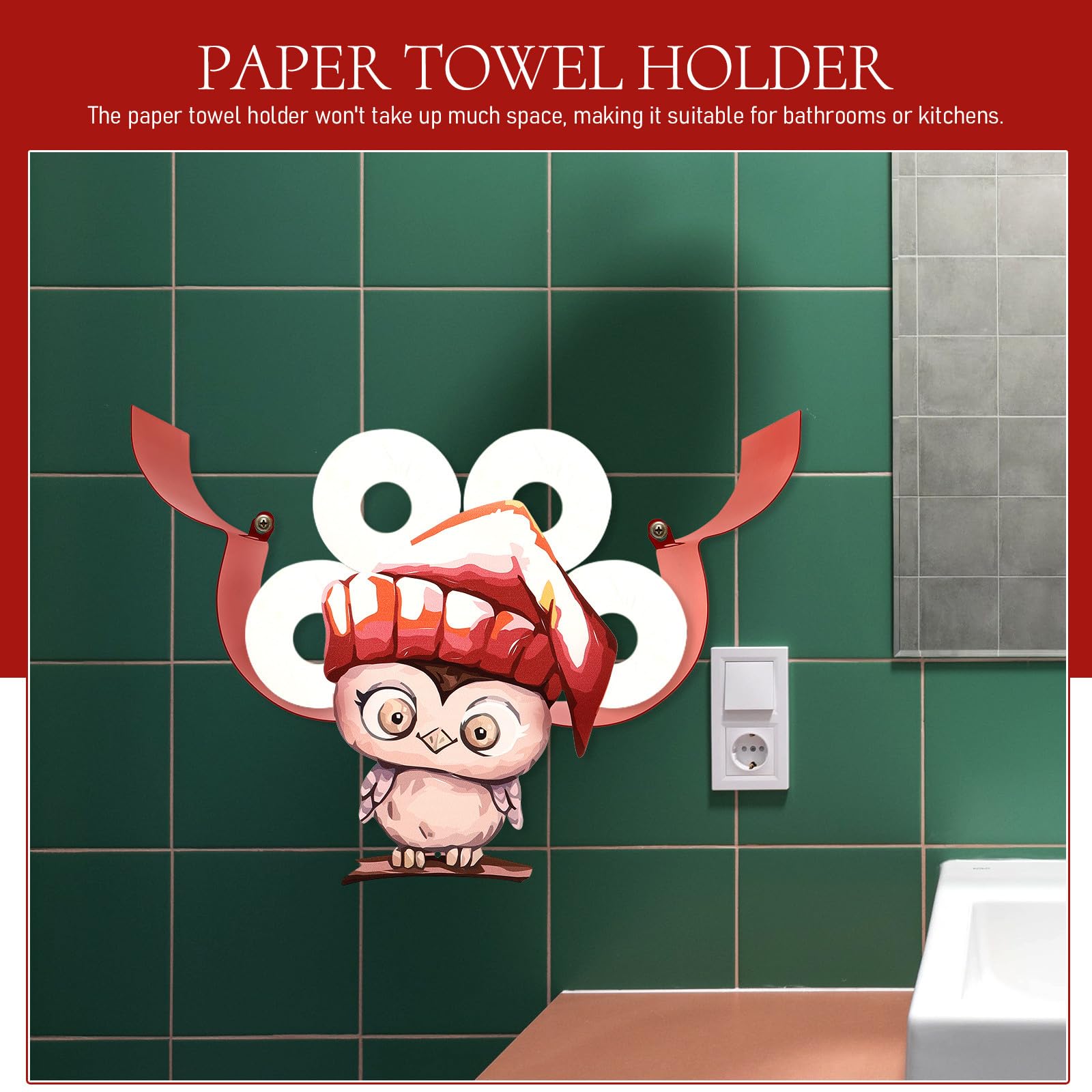 Eisen Eulen Rot Toilettenpapierhalter aus Badezimmer und Küche