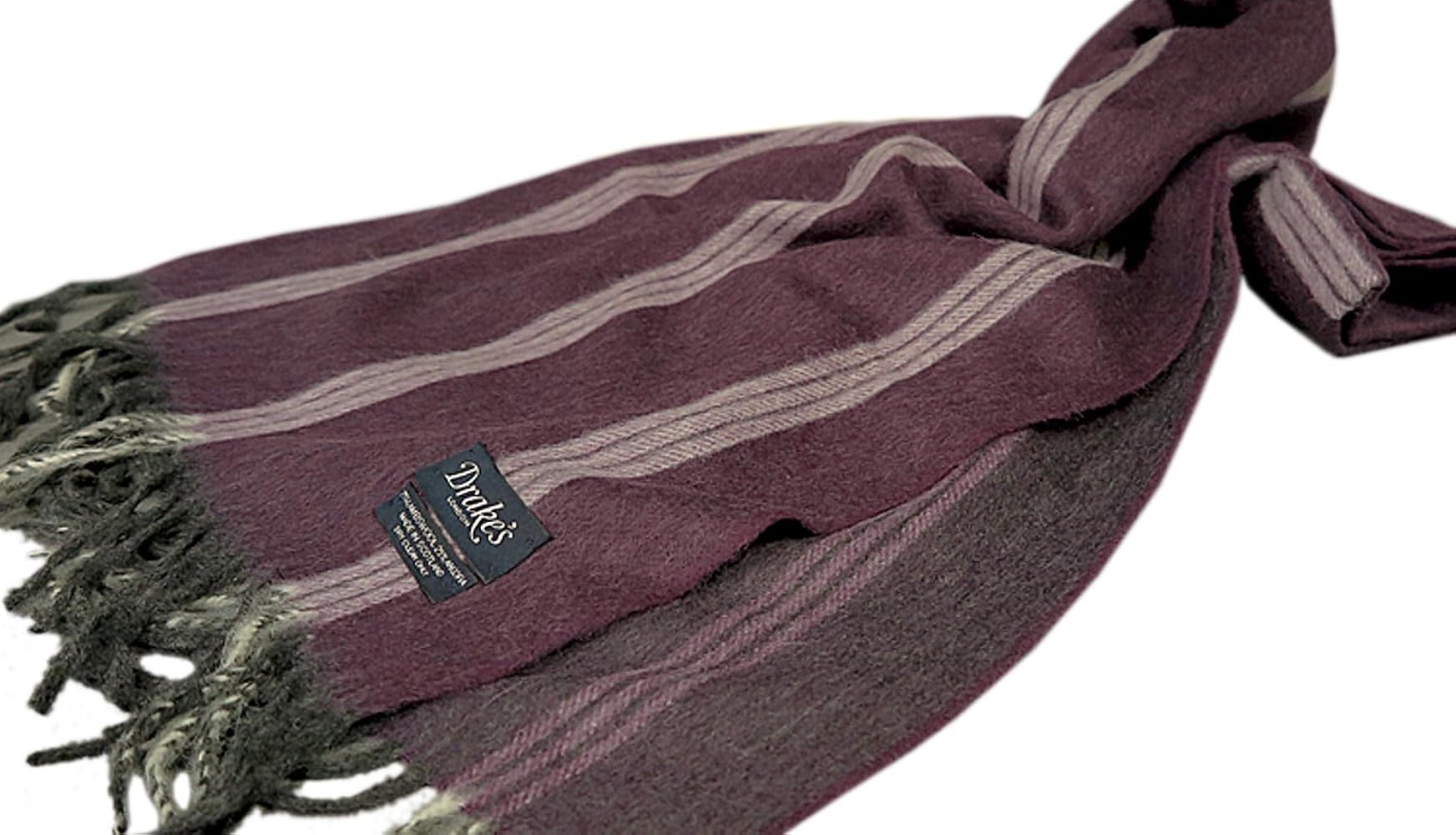 Amazon.co.jp: DRAKES/ドレイクス・マフラー (パープル系ストライプ