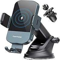 Vista 12 de CHGeek 15W Carga rápida Auto Sujeción Cargador de coche Soporte de teléfono Teléfono (Cyan)