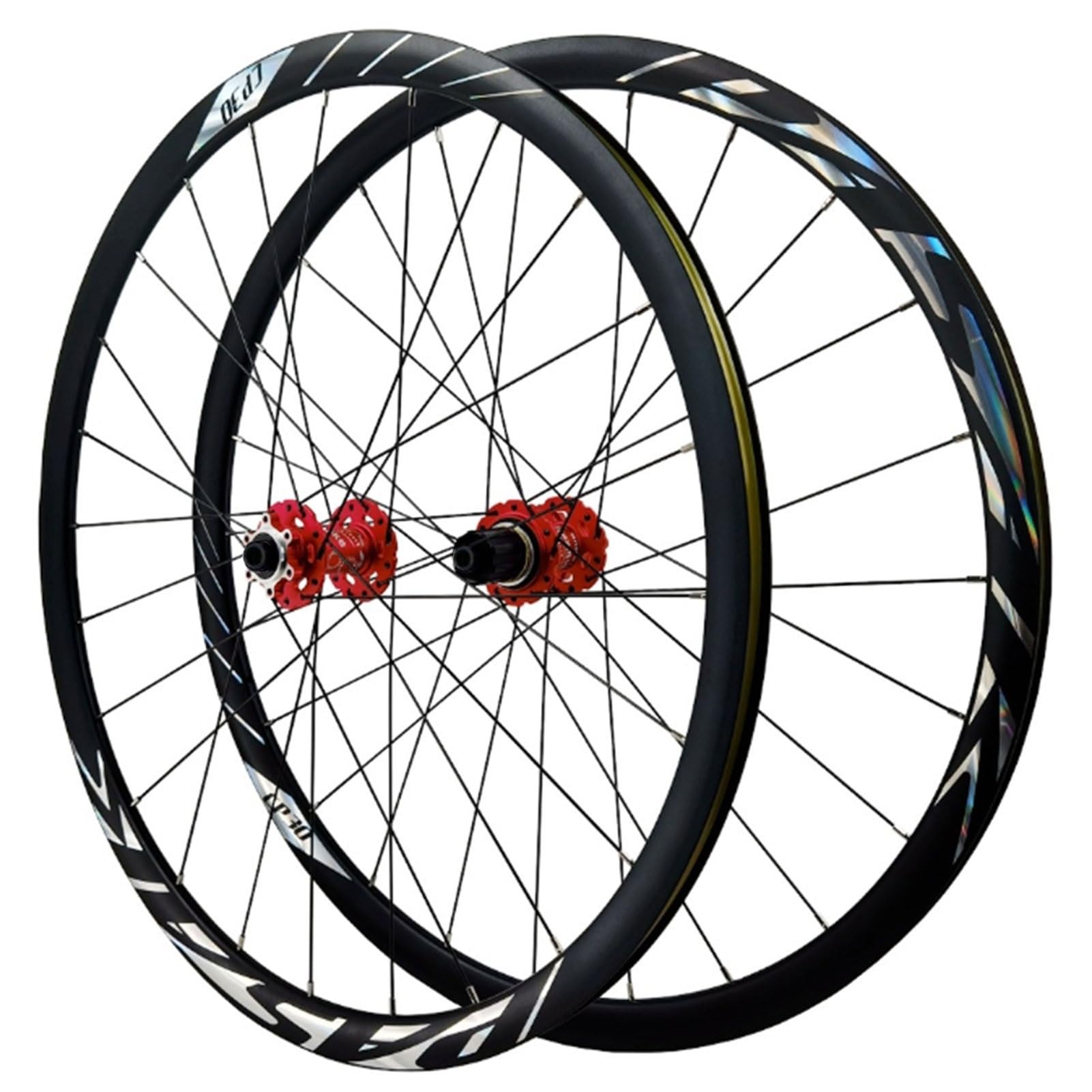 Rueda Delantera Y Trasera de Bicicleta, Llantas Aleación Doble Pared con 4 Rodamientos 24 Orificios Freno Disco 7-12 Velocidades for Bicicleta Carretera Neumáticos 700c * 23C-45C(12*100mm/12*1