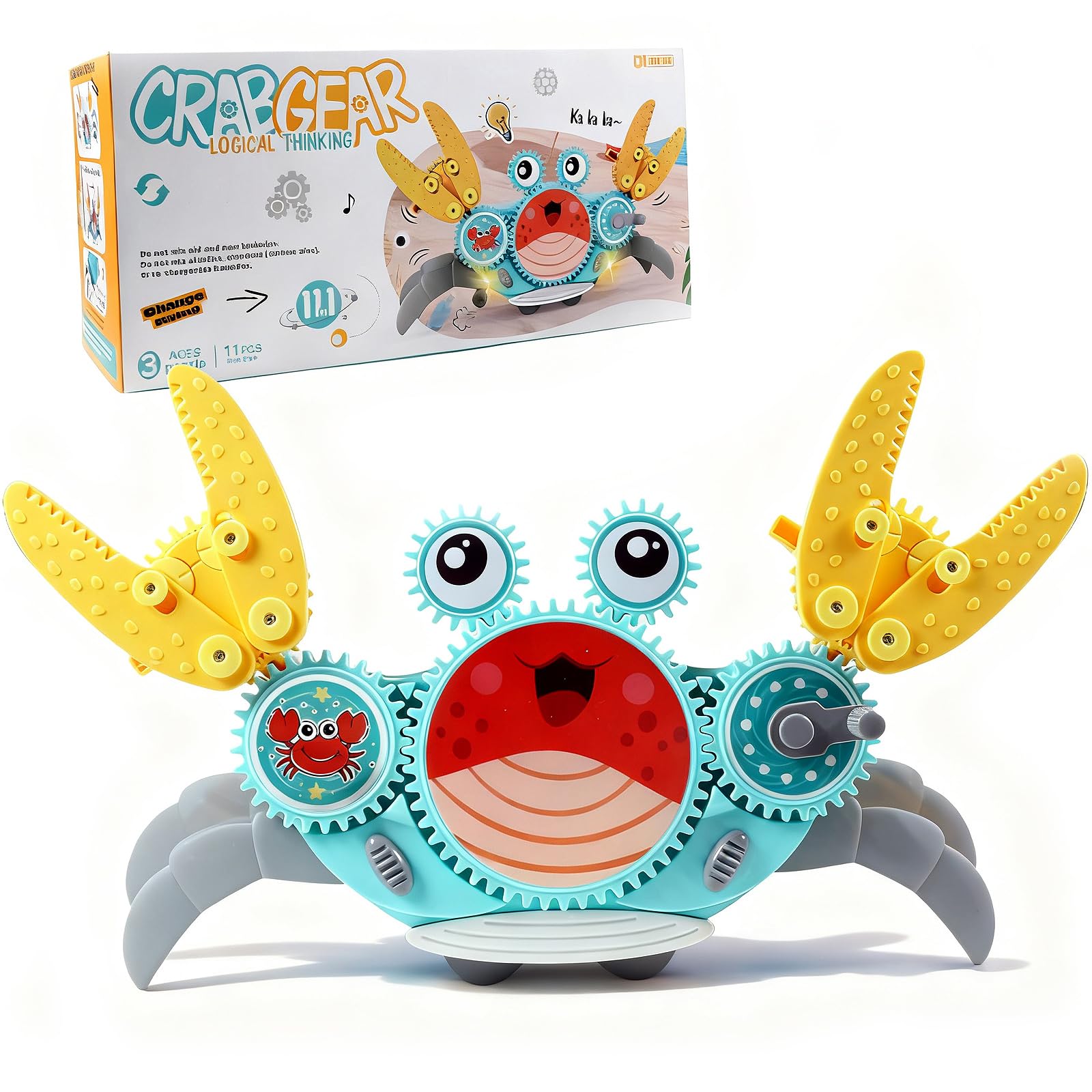 Amazon.com: Crawling Crab Gear Set Toy - Tummy Time Musical Crab