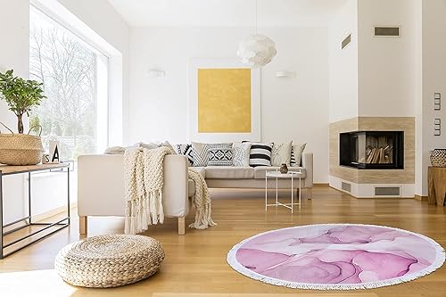 Miniatura 5 de Violet Mist Toallas de playa de microfibra de gran tamaño, redondas, teñido anudado, sin arena, de secado rápido, hippie, bohemio, circular, toalla