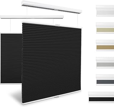Top Down Bottom Up Cellular Shades Blackout Cordless Honeycomb Blinds for Windows, 0.98 Single Cell Up Down Honeycomb Shades for Home, Insulation and Energy Saving 47W x 60H, Black