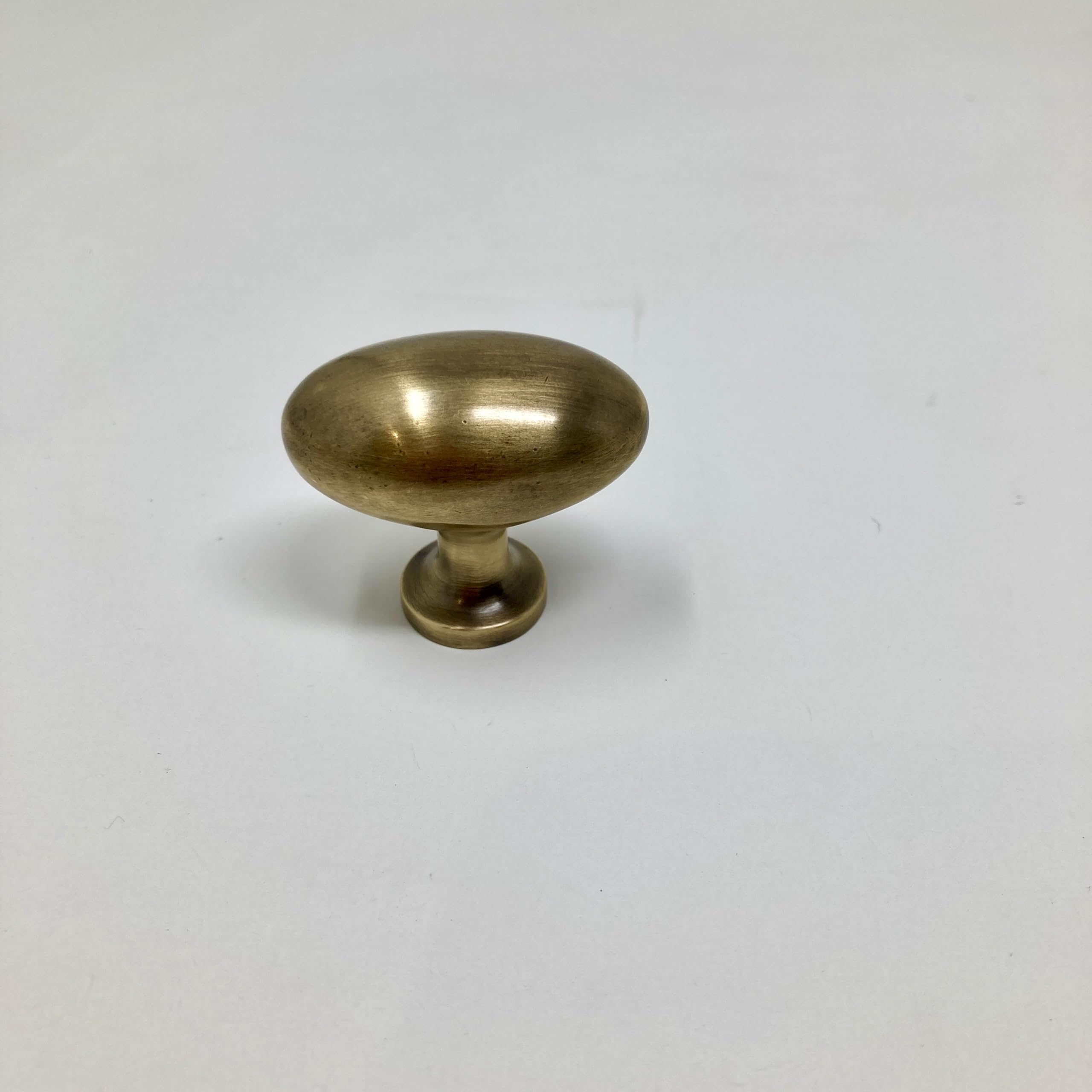 Aged Brass UNLACQUERED Solid Matt Cabinet Knobs and Handles (Oval Knob)