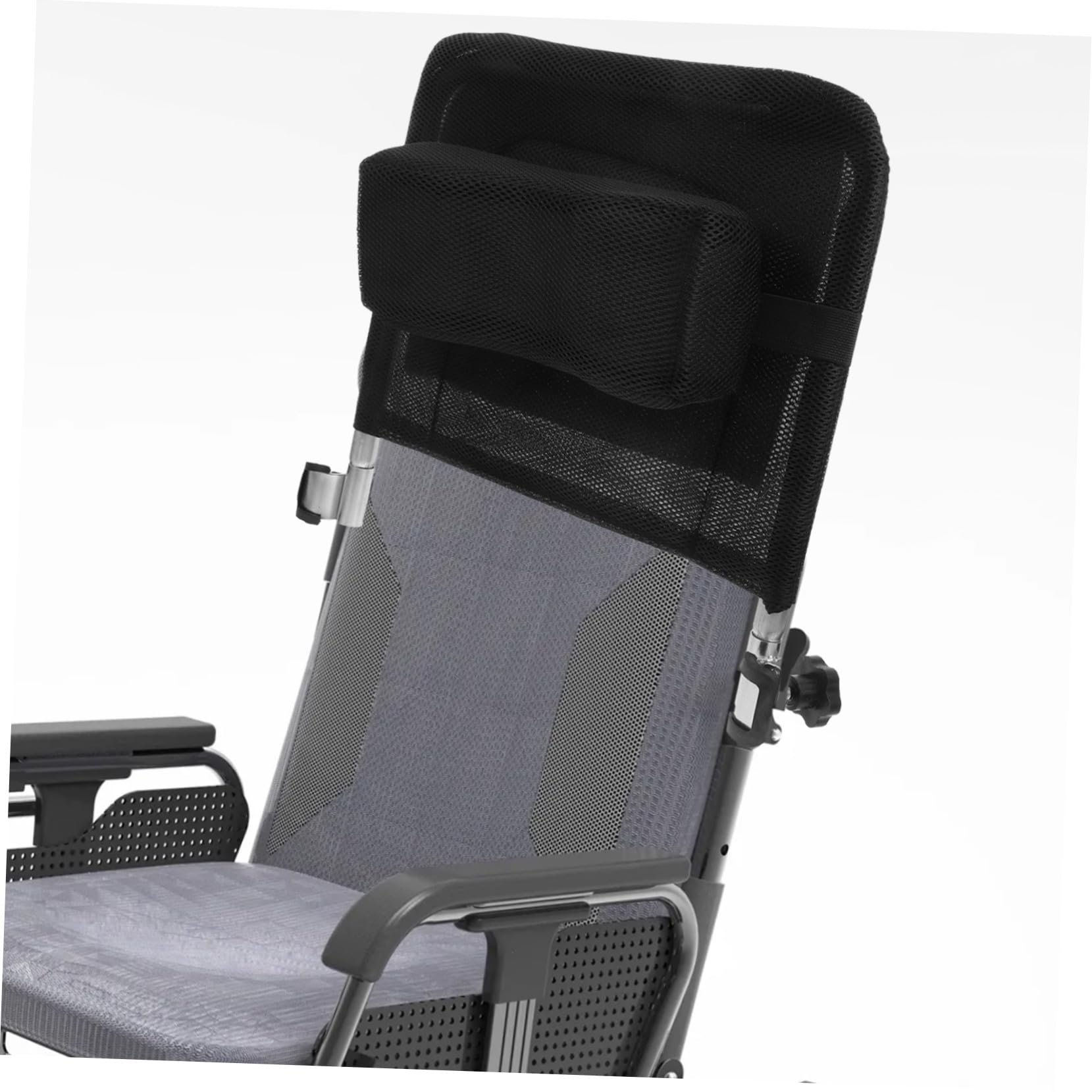Respaldo de Silla de Ruedas Negro de Malla y Acero al Carbono | Accesorio para Silla de Ruedas, Relleno Suave y Acabado Fino, Ajuste de Respaldo Elevable y Uso Diario