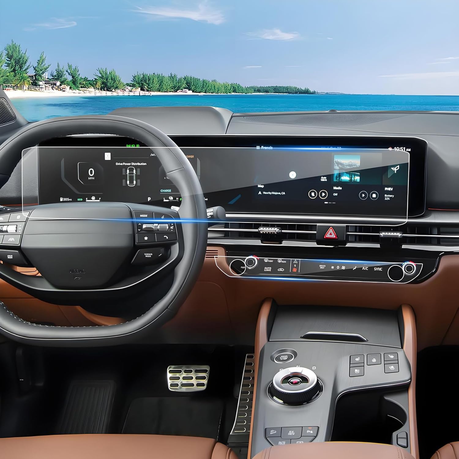 (Double Set) 2026 Sportage Screen Protector for Kia Sportage (LX/EX/X-Line/SX/SX Prestige/X-Pro Prestige) (12.3Inch Dual Displays&A/C), 2026 Sportage Accessories Touch Sensitive/High Clarity