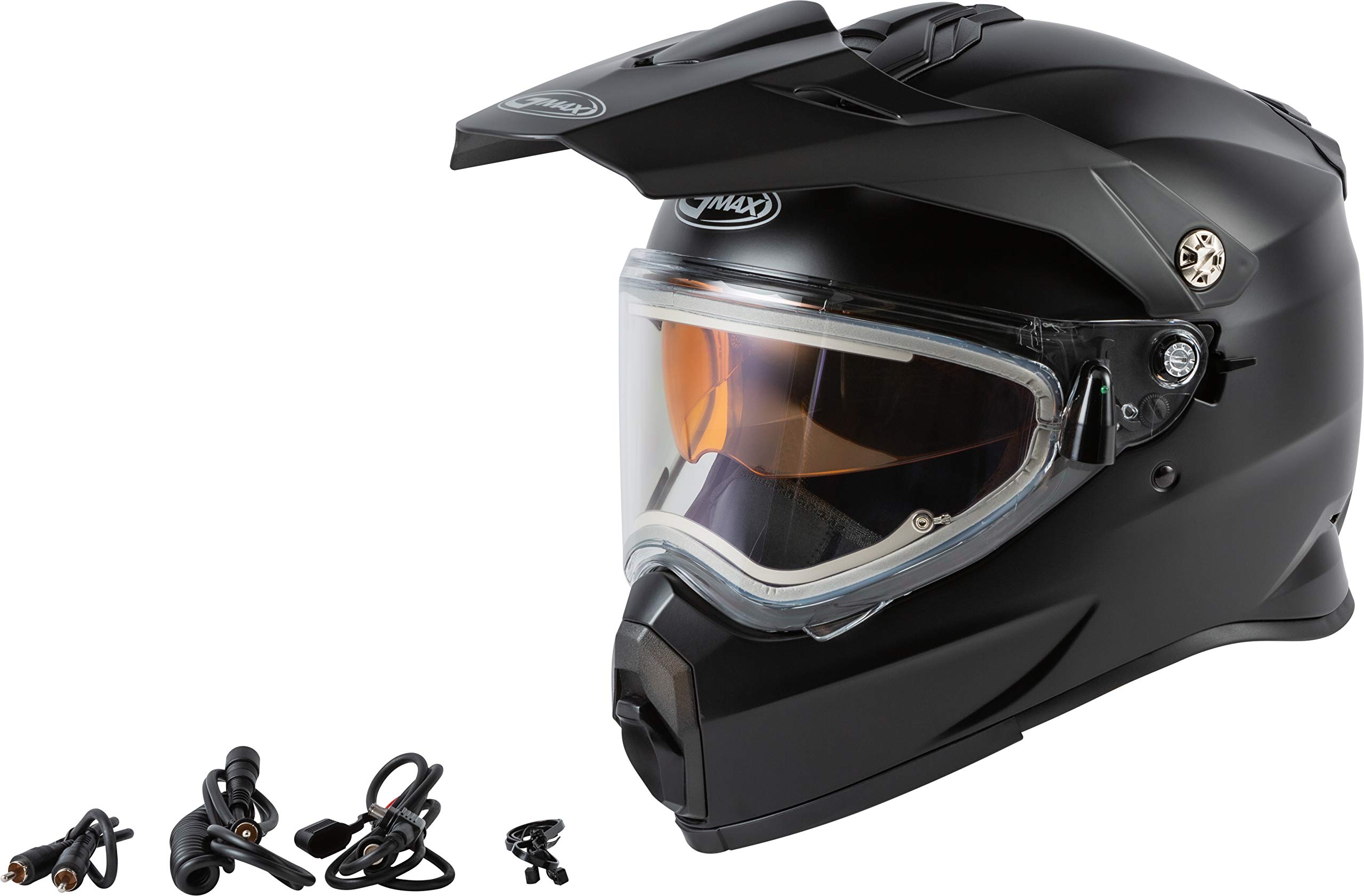 GMAXAT-21S Solid, Electric Shield Full-Face Helmet, DOT Approved for Adults and Youth (Matte Black, L)