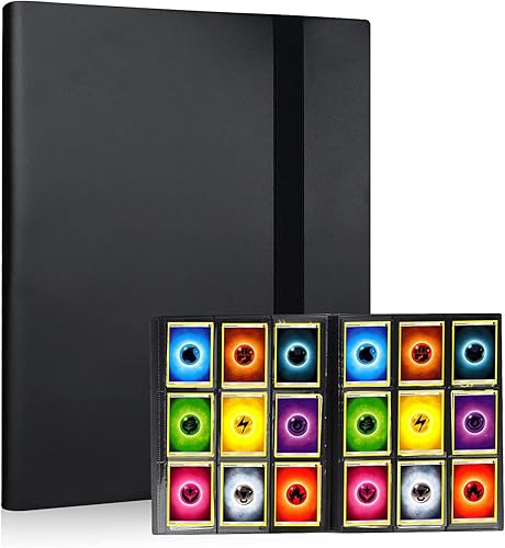 Miniatura 2 de MIXPOET Carpeta de álbum de tarjetas coleccionables - 9 ranuras carpeta de bolsillo de carga lateral de 360 para TCG negro