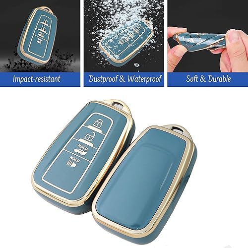 Miniatura 3 de Funda para llavero Toyota Camry RAV4  Funda protectora de TPU suave con llavero brillante para Highlander Avalon C-HR Prius GT86 Smart Remote Key