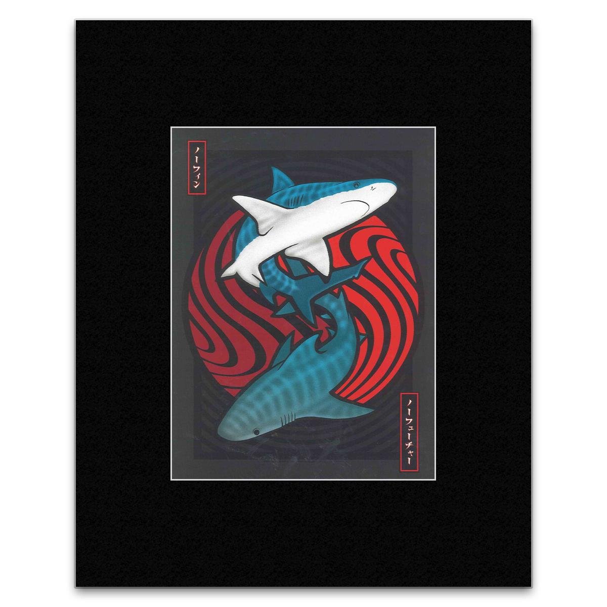 BRAD KLAUSEN ILLUSTRATION - No Fin No Future. Mini Poster - 29.3x22.1cm