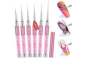 Nail Art Bullion Beads Pen - 6 Essential Linen Brushes for Exquisite Nail Designs