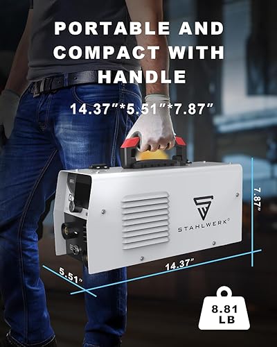 Miniatura 4 de STAHLWERK - Soldador MIG de 130 amperios, soldador de núcleo de flujo de 110 V220 V, modo dual MIGARC, máquina de soldadura inversora portátil con