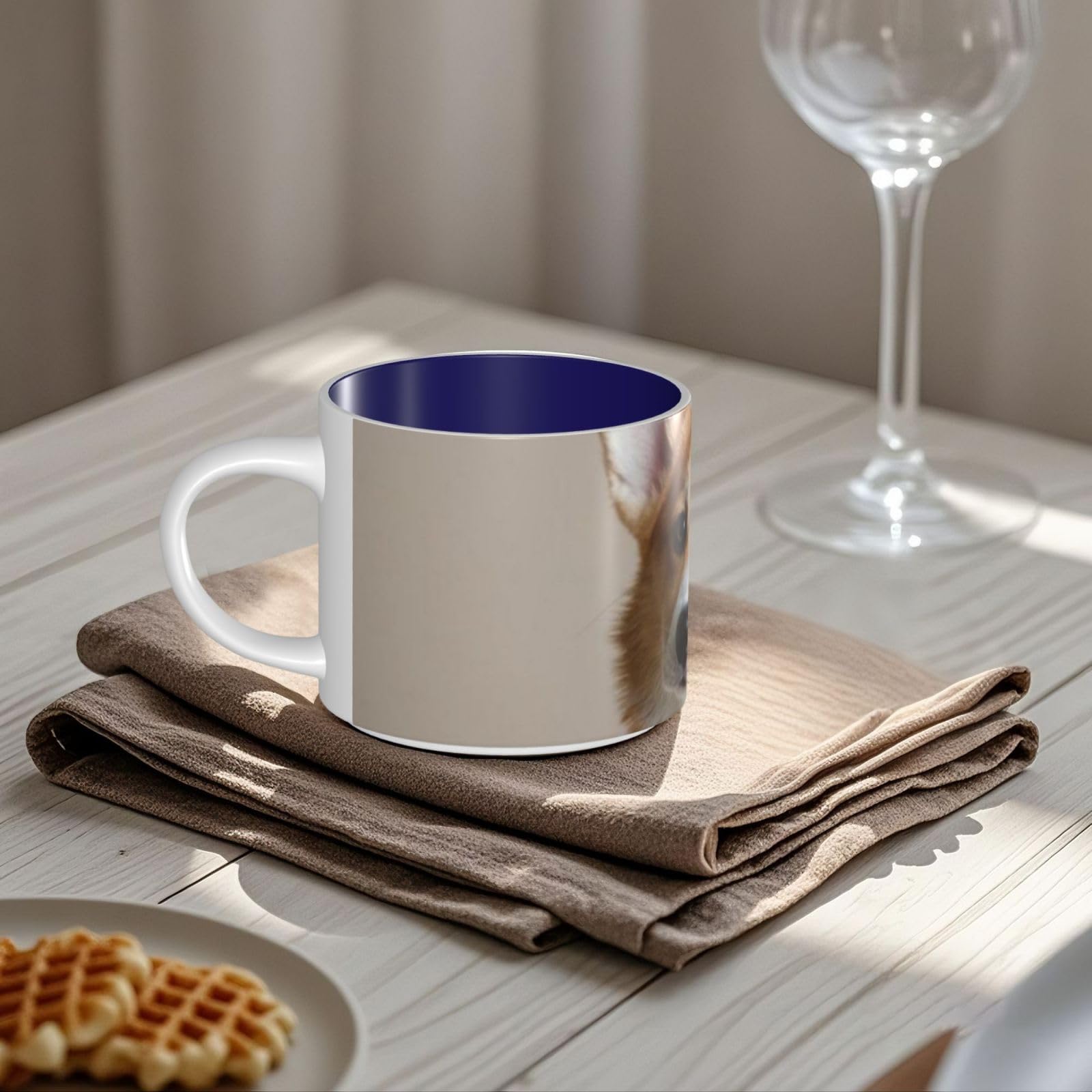 Corgi Dog-Beige bedruckte große Keramiktasse Kaffeetasse