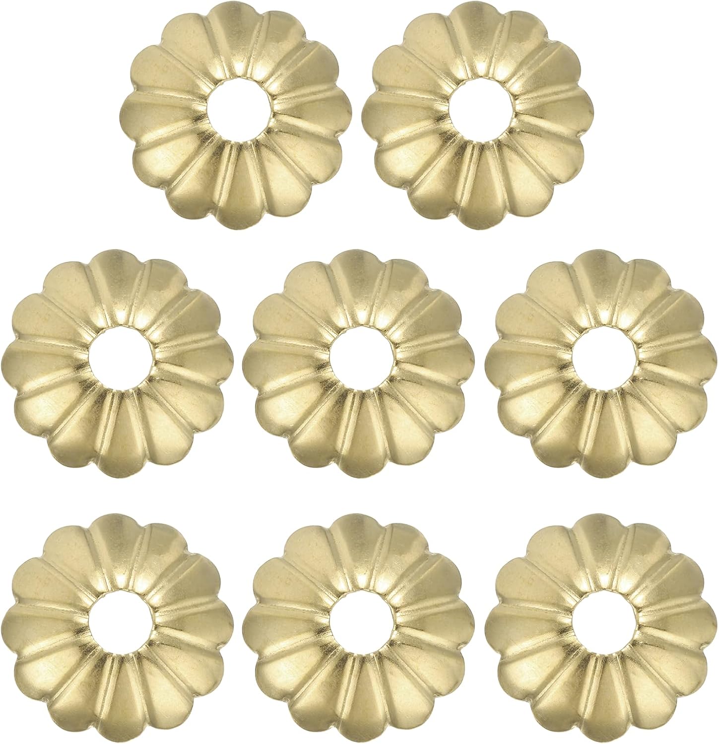 uxcell 8Pcs Cabinet Knob Backplate, 0.91 Inch Drum Plum Shape Brass Backplate Washers Classical Furniture Decoration Gasket for Cabinet Drawer Cupboard Doors Hardware(Brass)