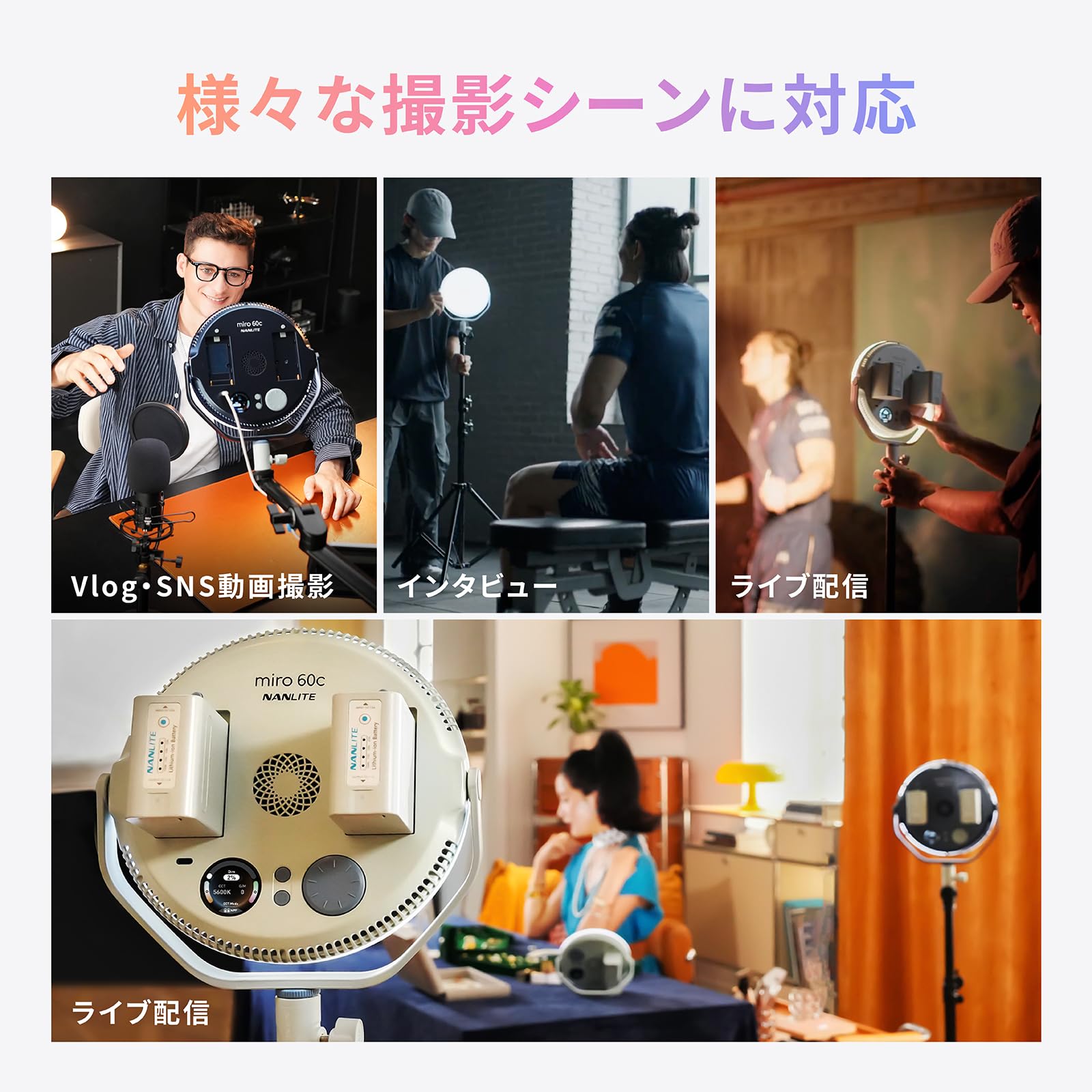 Amazon | NANLITE miro 30c 撮影用ライト LED 丸型パネルライト