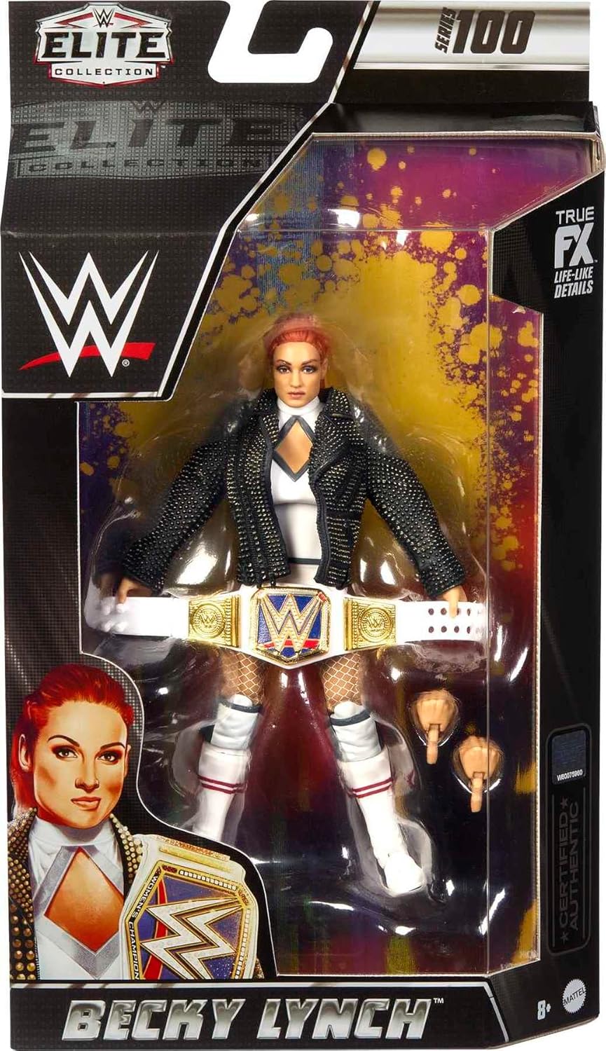 Mattel WWE Elite Collection Action Figure & Accessories, Series #100 Becky Lynch 6-inch Collectible with 25 Articulation Points & Swappable Hands