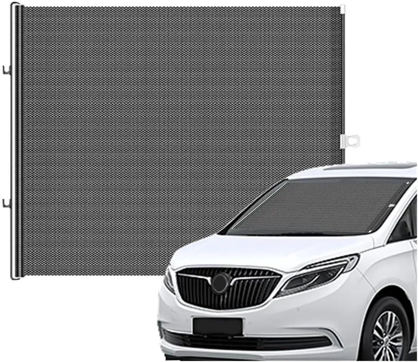 Car Sun Visor Car Sunshades UV Protection Curtain Sun Shade Visor with Suction Cup Windshield Protector Front Windshield Sunshade(Black)