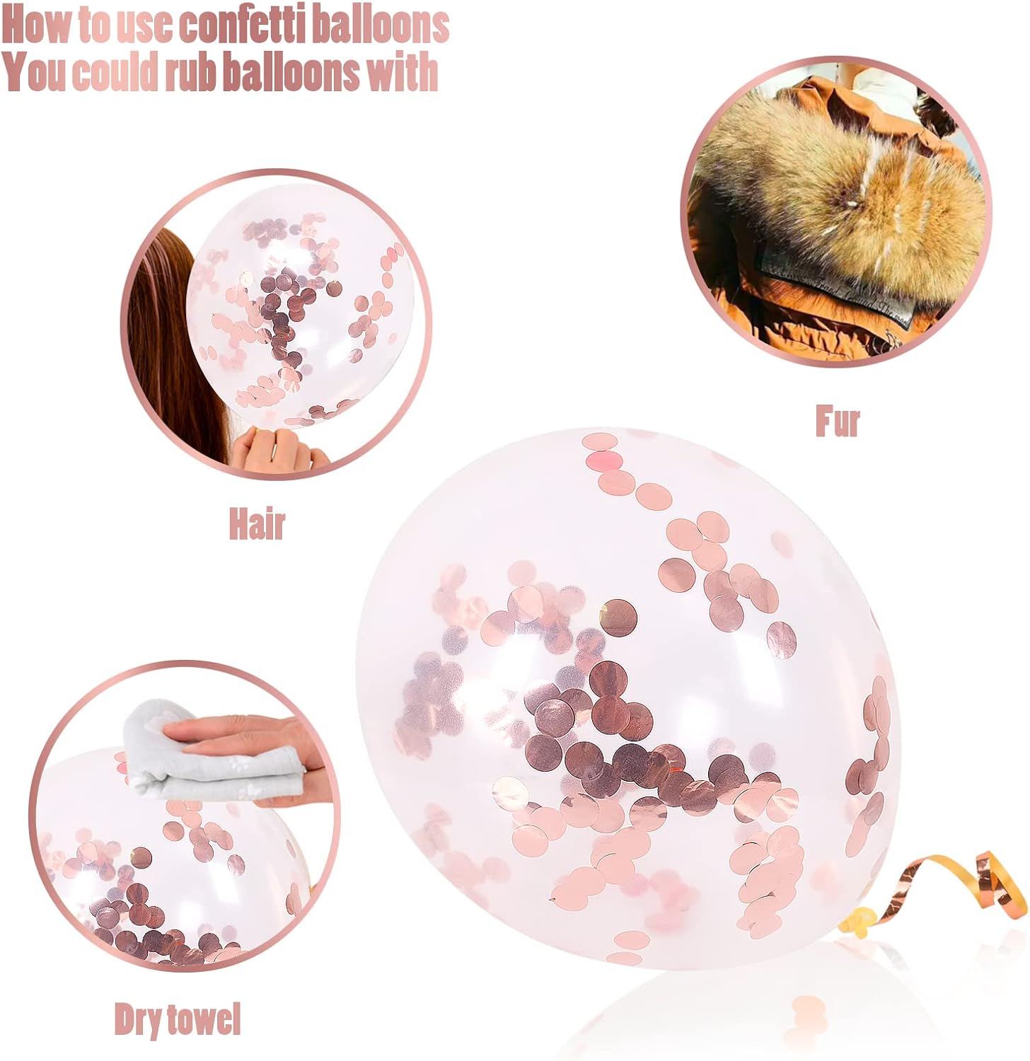 Pink White Balloons Garland Arch Kit 104 PCS Metallic Pink Gold Confetti Latex Balloons for Baby Girl Shower Birthday Wedding Anniversary Bachelorette Party Decorations - Image 4