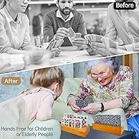 Vista 4 de Soporte para cartas de juego, soporte para cartas de juego para niños o personas mayores, estantes de madera manos libres, bandeja para organizar