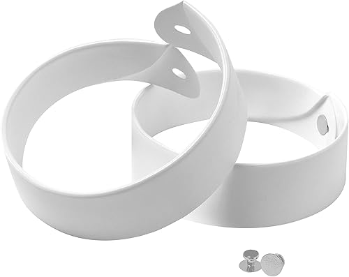 H.F. Soft Clergy Collars - Juego de 2 collares con tachuelas de lujo de color plateado (2 pares), Blanco