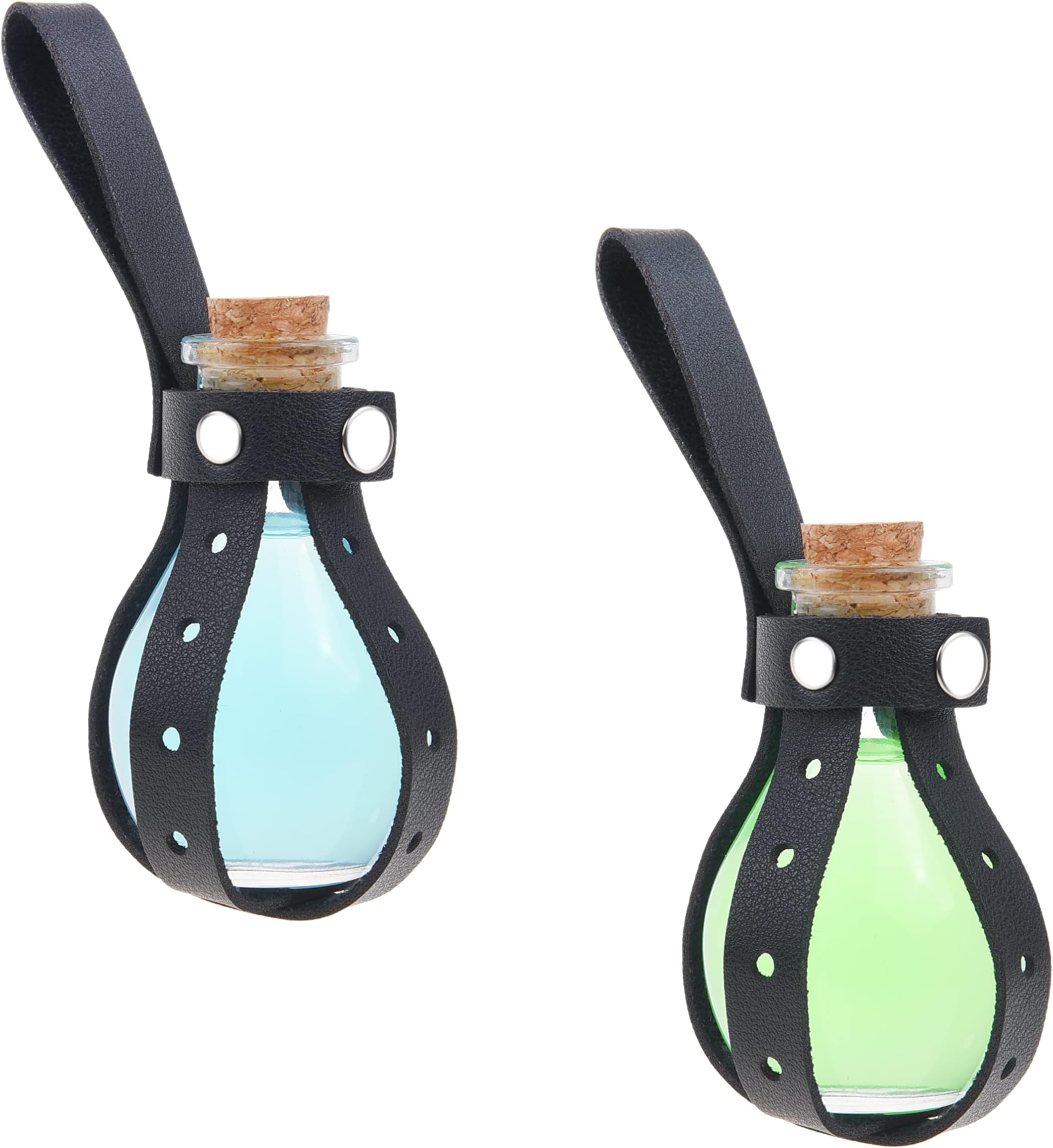 Eco-Fused kugelfrmige Zaubertrank Klarglasflasche - Cosplay, Zauberer, Hexe Kostm Zubehr - mit einem Korken Stopper, Kunstleder rmel Halter, Grtelschlaufe