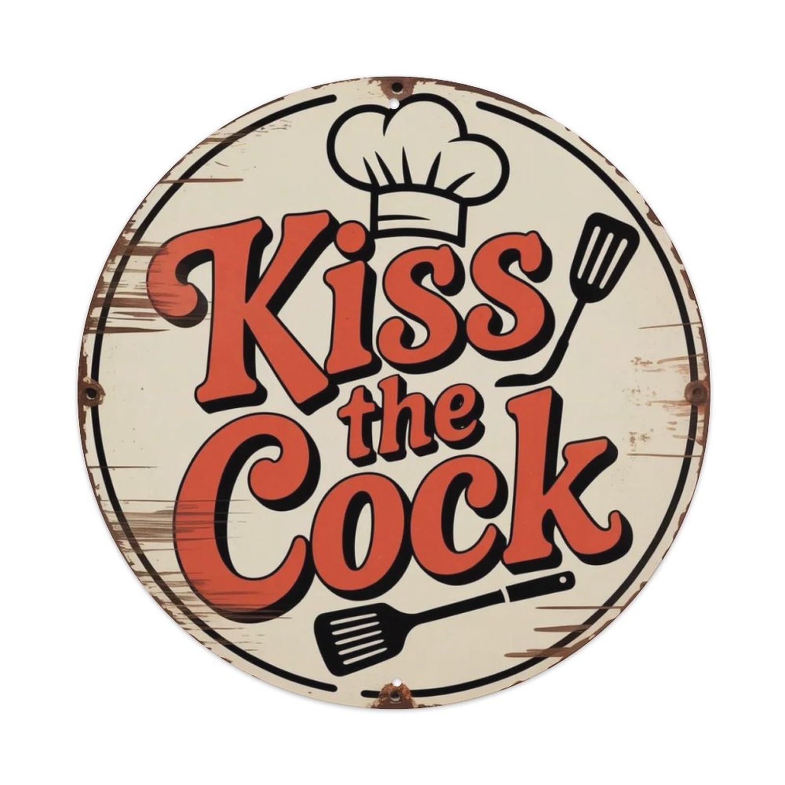 Chef Kiss The Cook Metal Tin Sign Plaque
