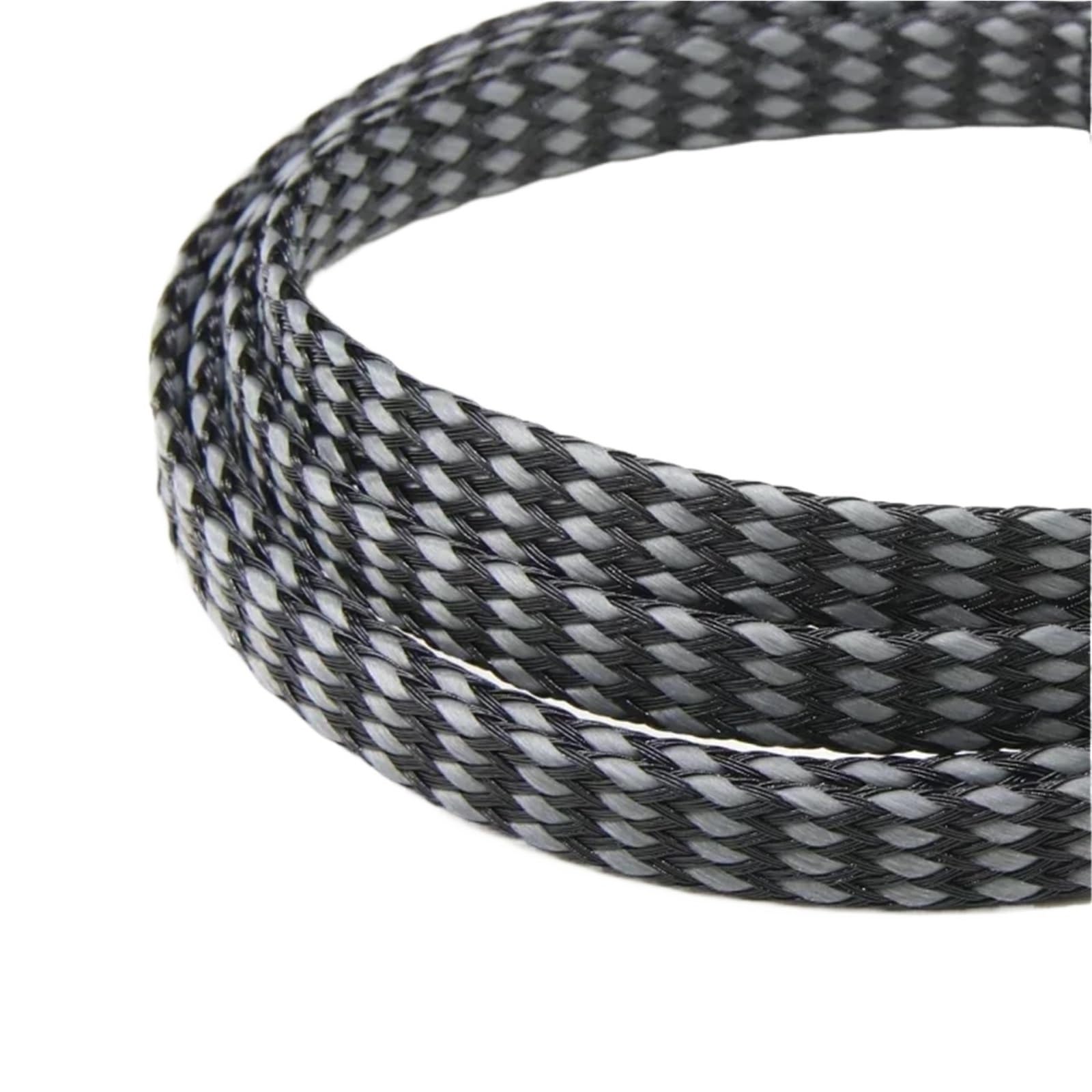 Copri Cavi Guaina for cavo da 1~50 m Treccia espansa 4 8 12 mm Avvolgicavo flessibile Guaina di protezione isolata Guaina for cablaggio(Grey Black,12mm,50 meters)
