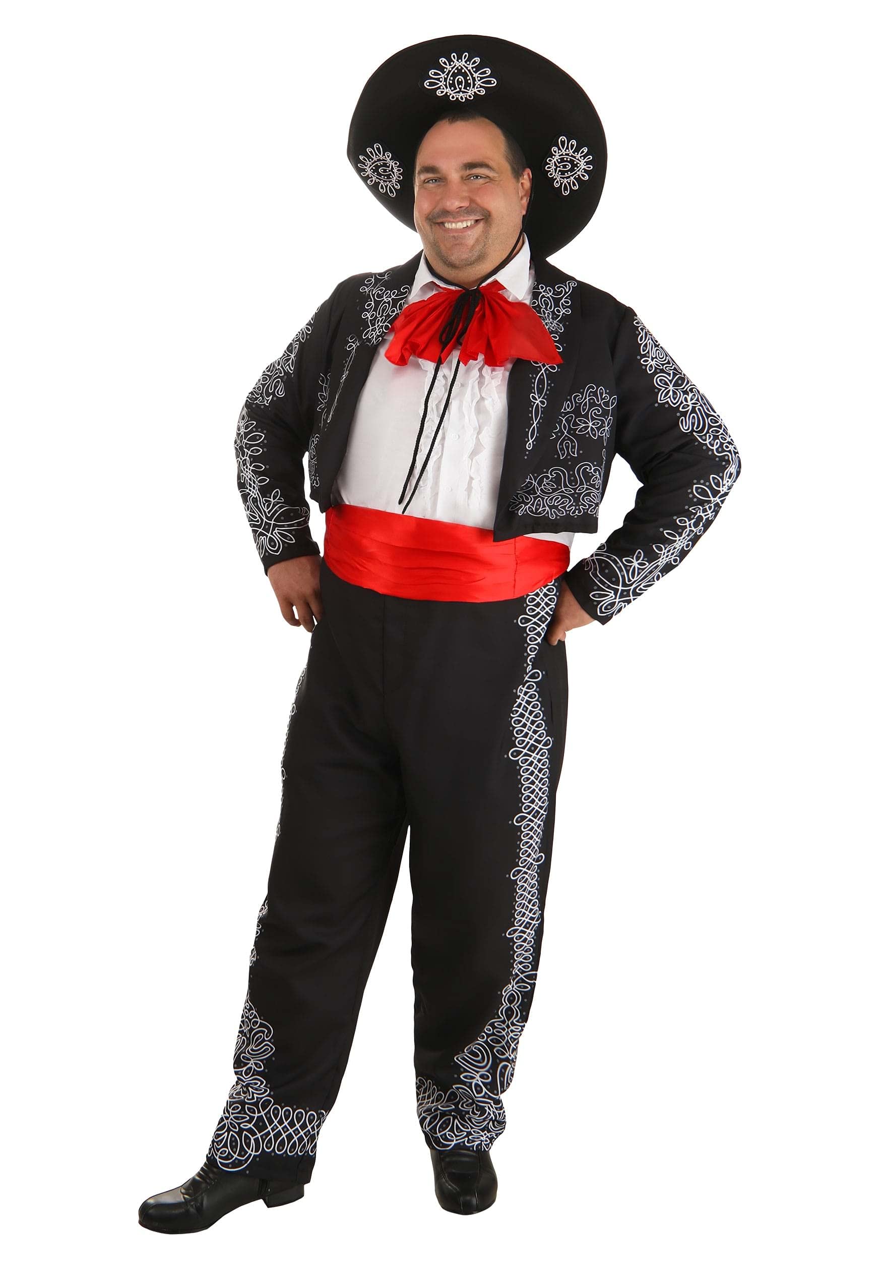 The Three Amigos Costume for Adults Plus Size | Mexican Jacket | Authentic Mariachi Outfit w/Sombrero Hat