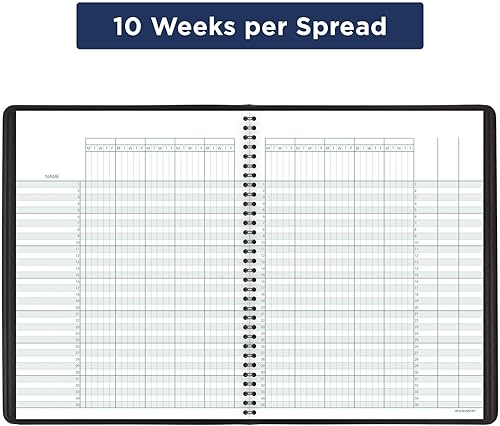 Miniatura 6 de AT-A-GLANCE 8015005 Libro de registro de clase sin fecha, 10 78 x 8 14, negro