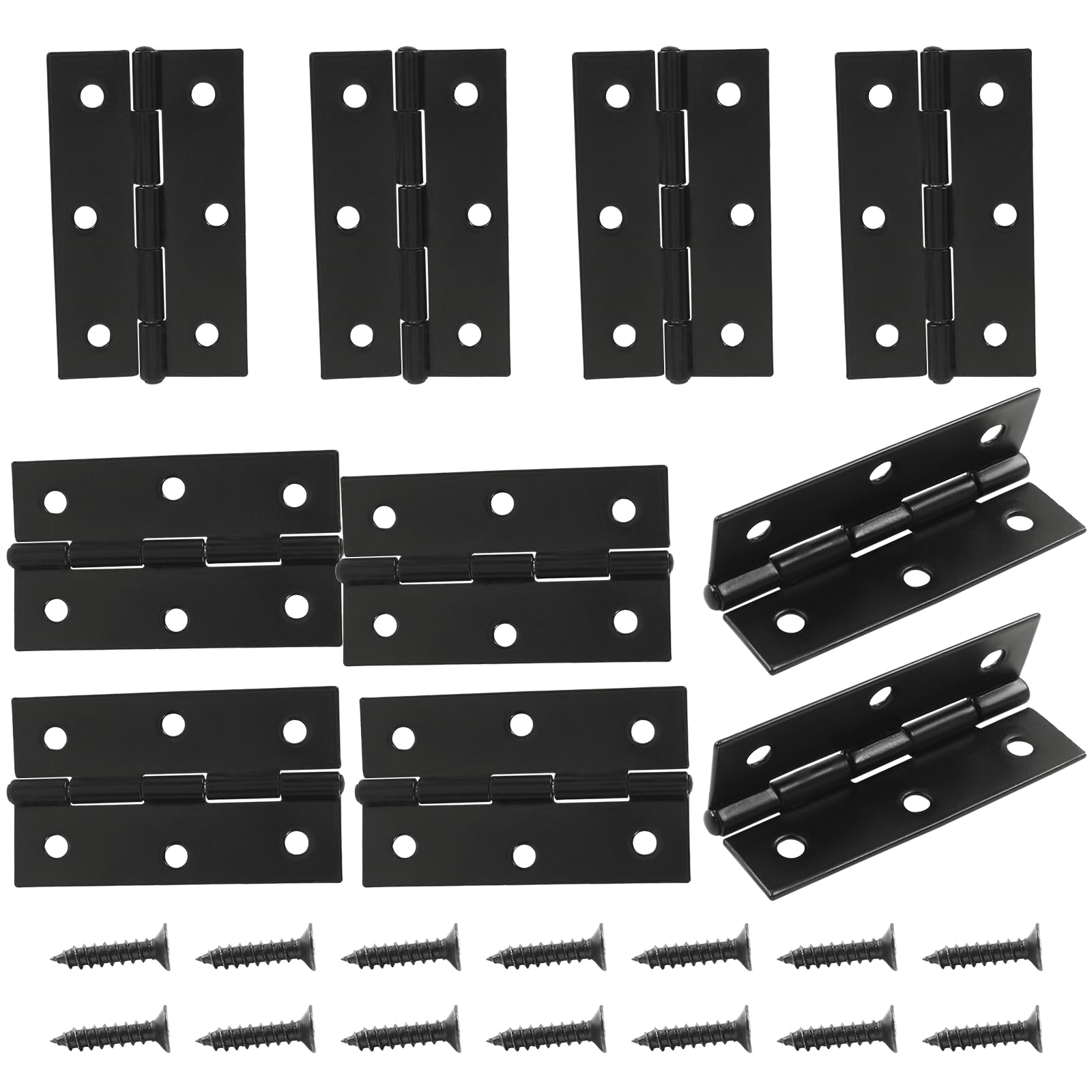 Zorveiio 10Pcs Matte Black Door Hinges,2.5 Inch Iron Front Door Hinge,6 Hole Closet Exterior Door Hinges Heavy Duty,Butt Hinge for Jewelry Box,Bedroom