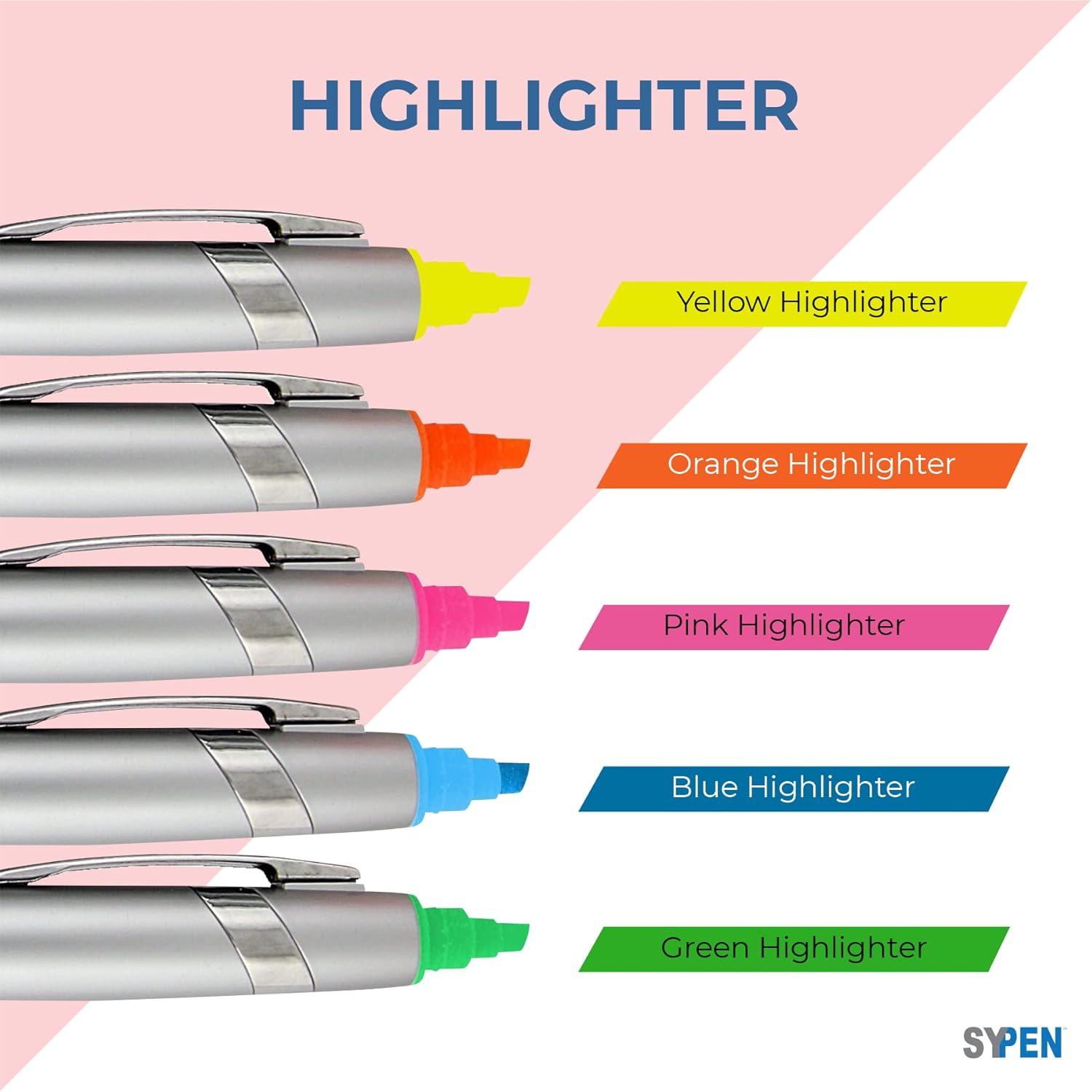 SyPen Personalized Pens with Highlighter -200 Pack Bulk-Free Imprint - 2 In Bible Highlighter with Ballpoint Pen Combo- add Custom Name, Logo or Gift Message- Black Ballpoint Ink, Green Color